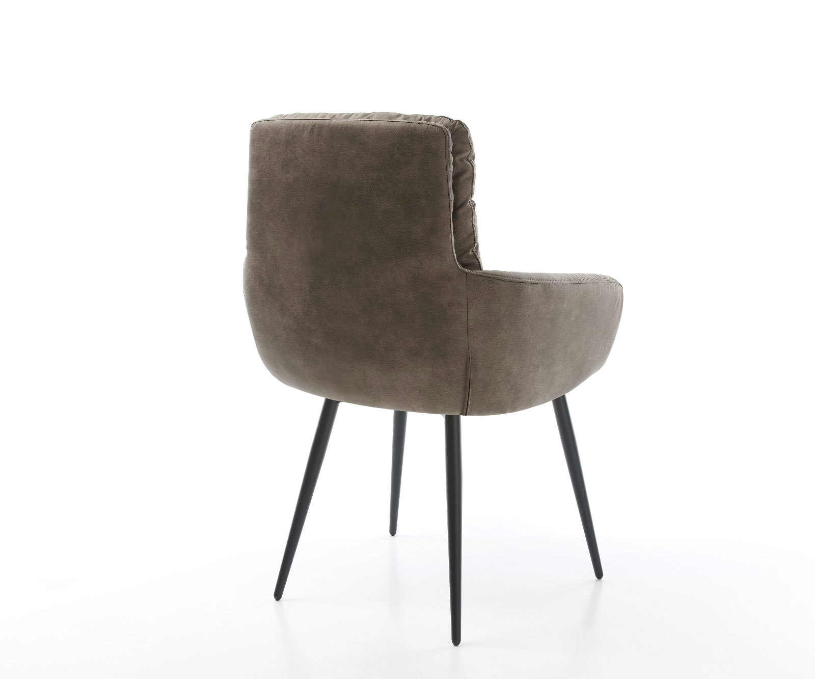 Étkezőszék Abelia-Flex karfás mikroszálas taupe vintage 4 lábas kúpos fekete - Image 5