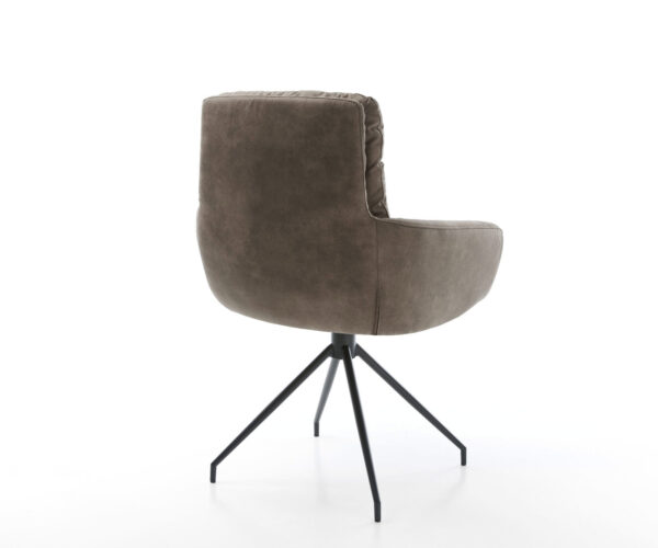 Étkezőszék Abelia-Flex karfás mikroszálas taupe vintage kereszt láb kúpos fekete - Image 5