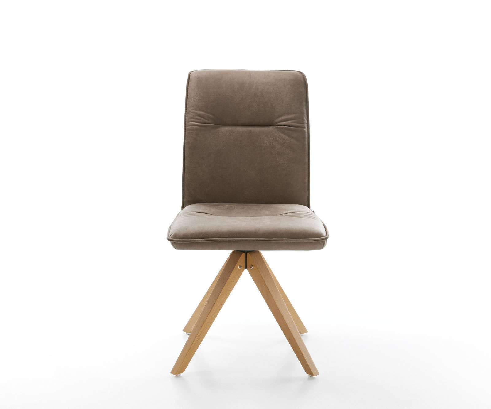 Étkezőszék Vinjo-Flex mikroszálas taupe vintage fa láb szögletes természetes - Image 2