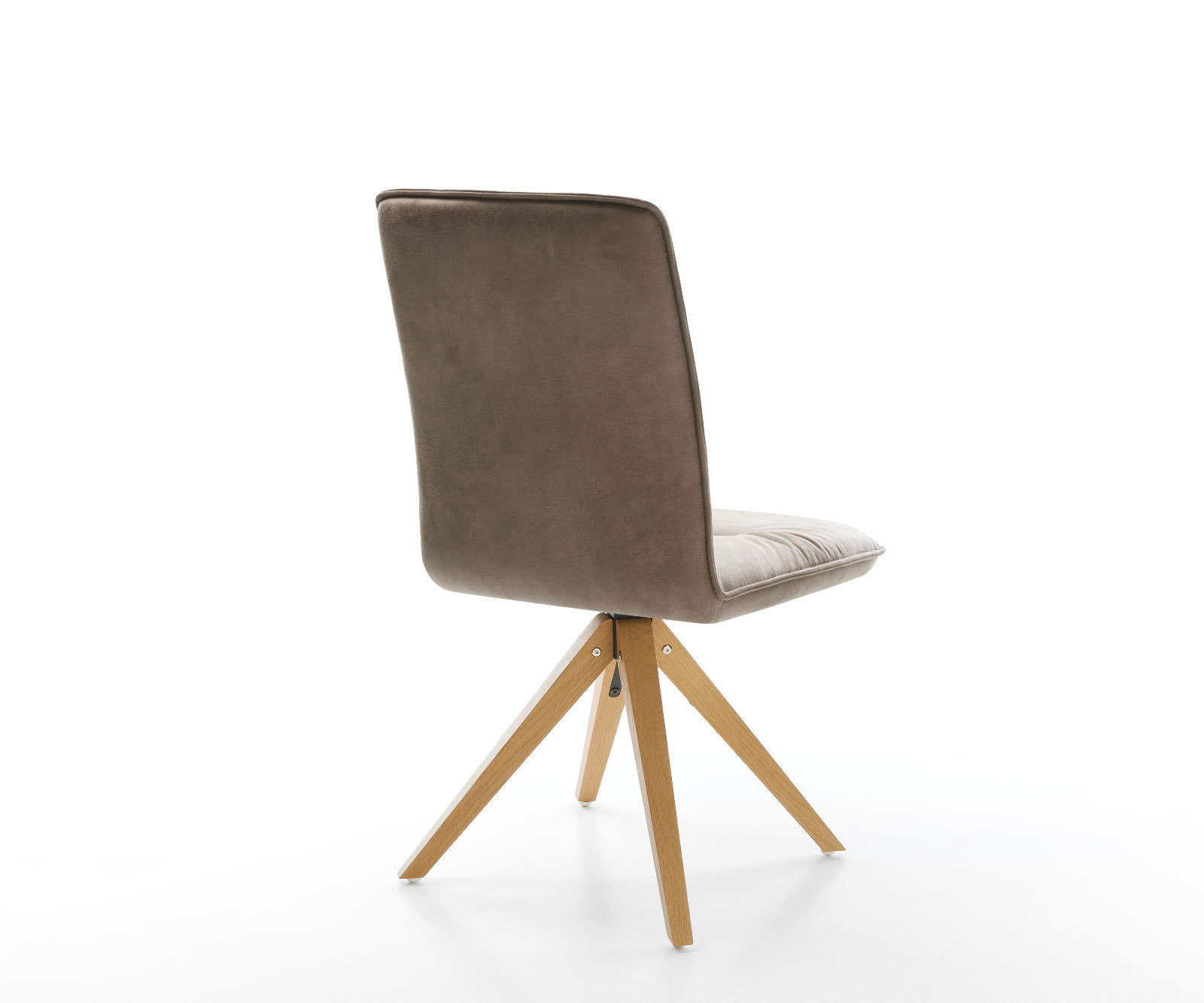 Étkezőszék Vinjo-Flex mikroszálas taupe vintage fa láb szögletes természetes - Image 5