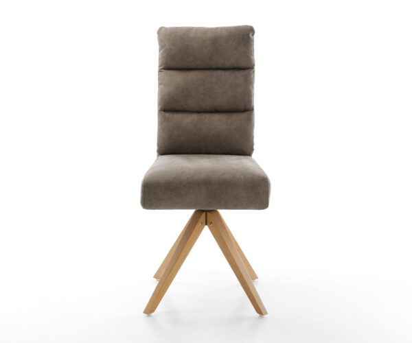 Étkezőszék Pela-Flex mikroszálas taupe vintage fa láb szögletes természetes zsákrugós - Image 2
