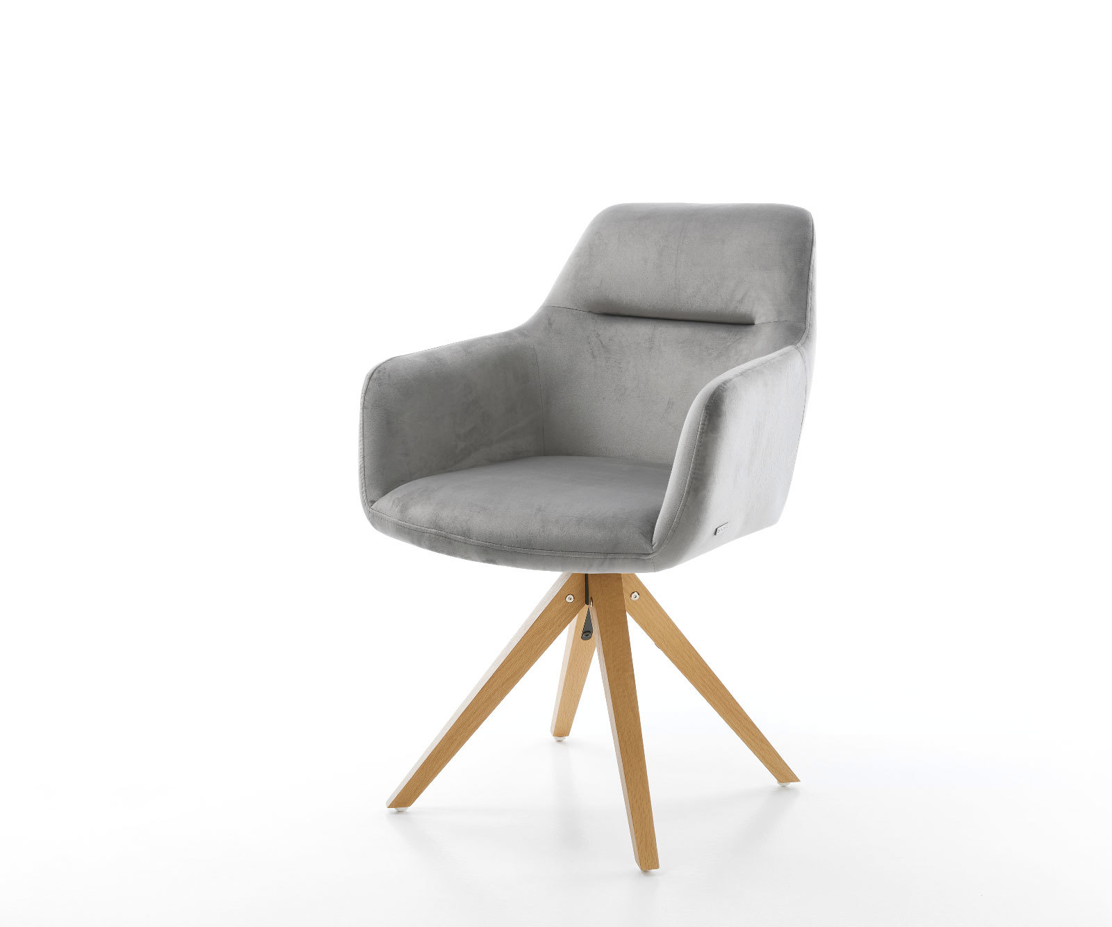 Étkezőszék Pejo-Flex bársony szürke fa láb szögletes természetes zsákrugós