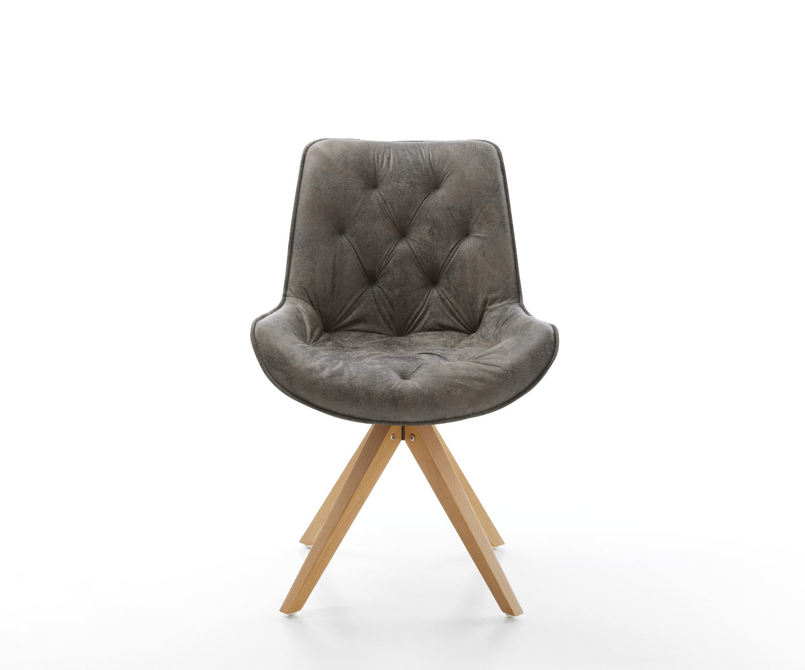 Étkezőszék Taimi-Flex mikroszálas szürke vintage fa láb szögletes természetes - Image 2