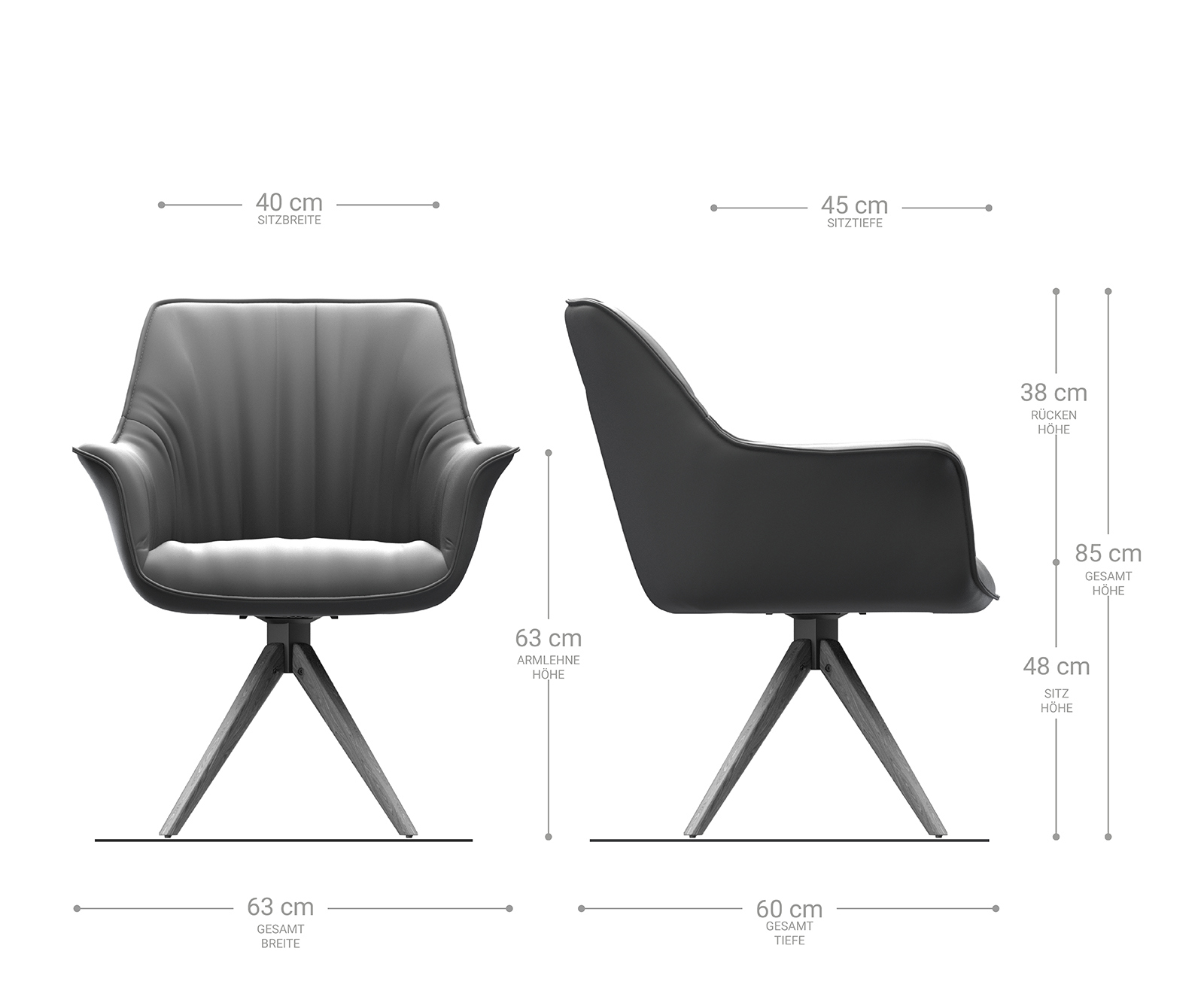 Étkezőszék Keila-Flex mikroszálas taupe vintage fa láb szögletes természetes karfás - Image 5