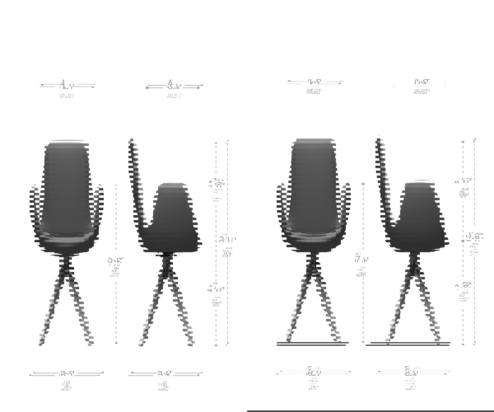 Étkezőszék Ilia-Flex karfás bársony szürke fa láb szögletes természetes - Image 6