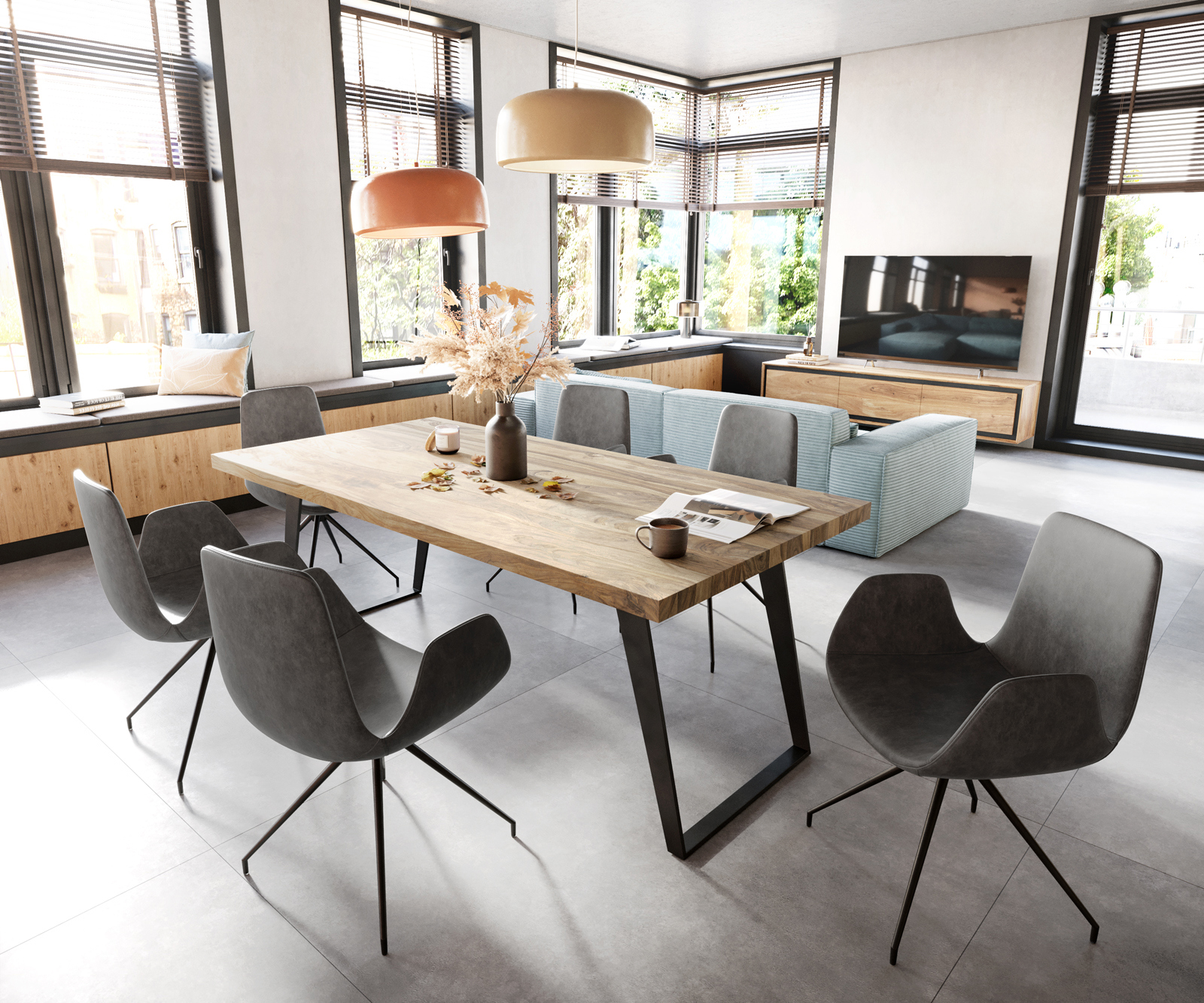 Étkezőszék Ilia-Flex karfás mikroszálas antracit vintage kereszt láb kúpos fekete - Image 4