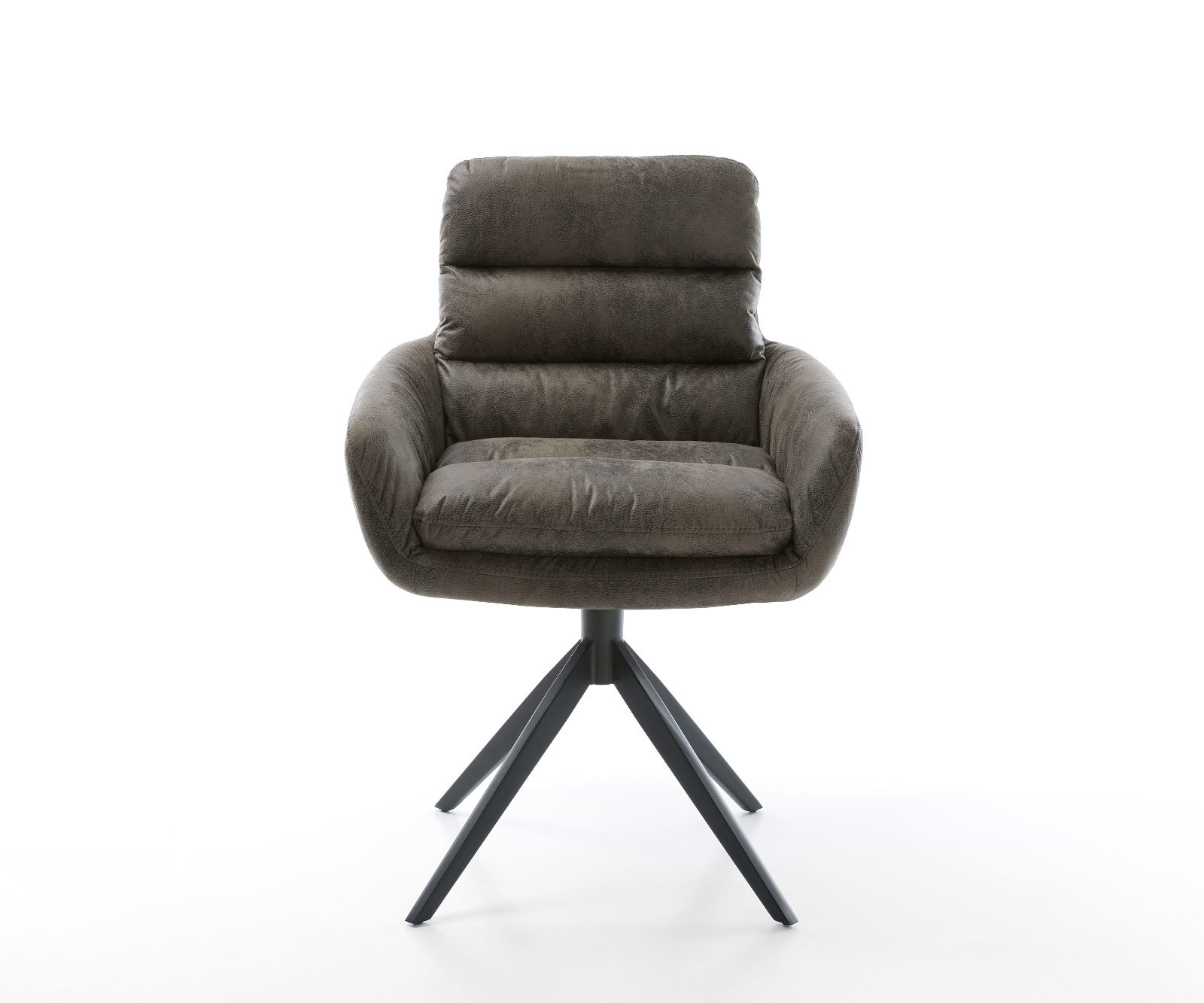 Étkezőszék Abelia-Flex karfás mikroszálas szürke vintage széles kereszt láb fekete - Image 2