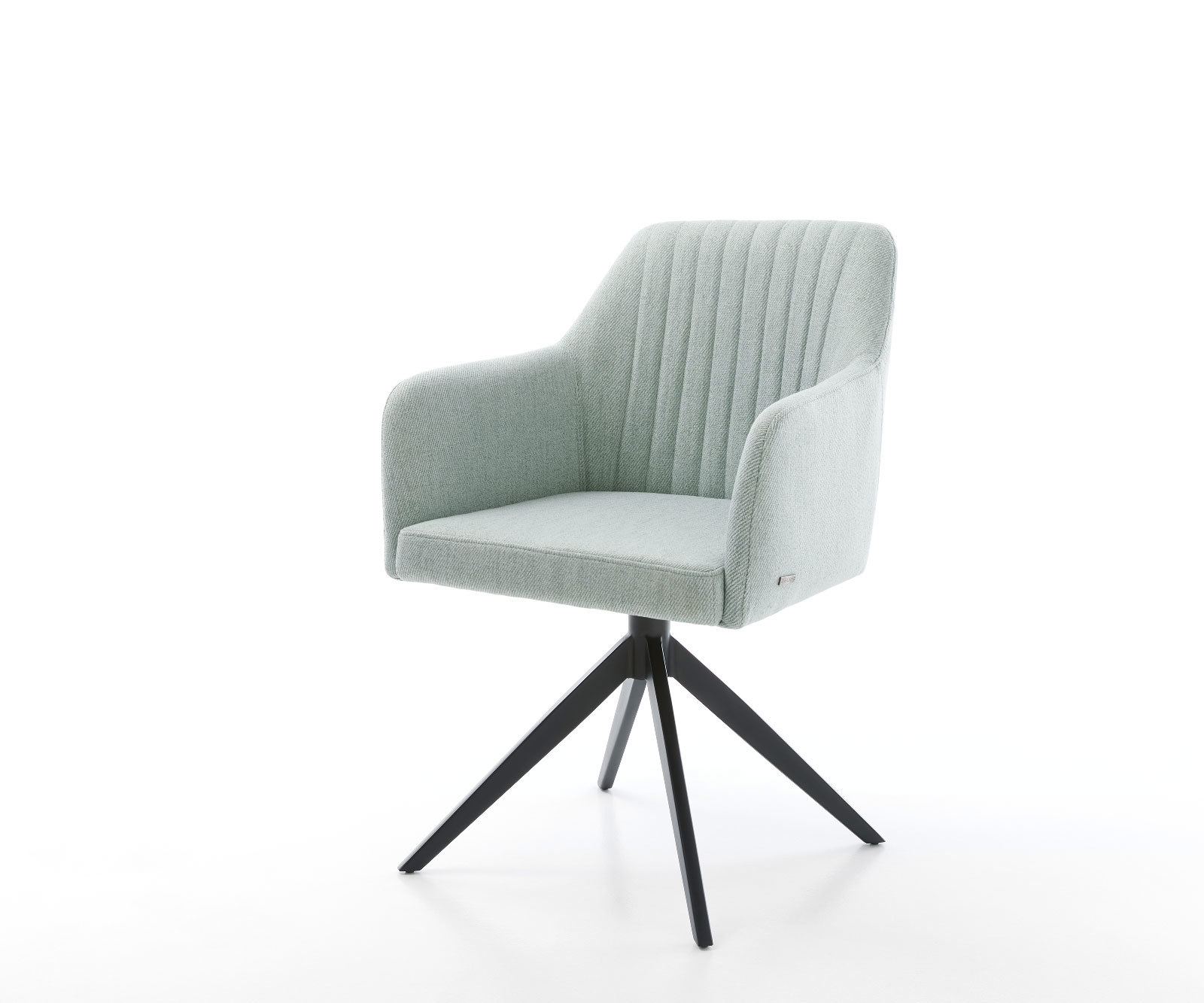 Étkezőszék Greg-Flex csíkos mentol széles kereszt láb fekete zsákrugós