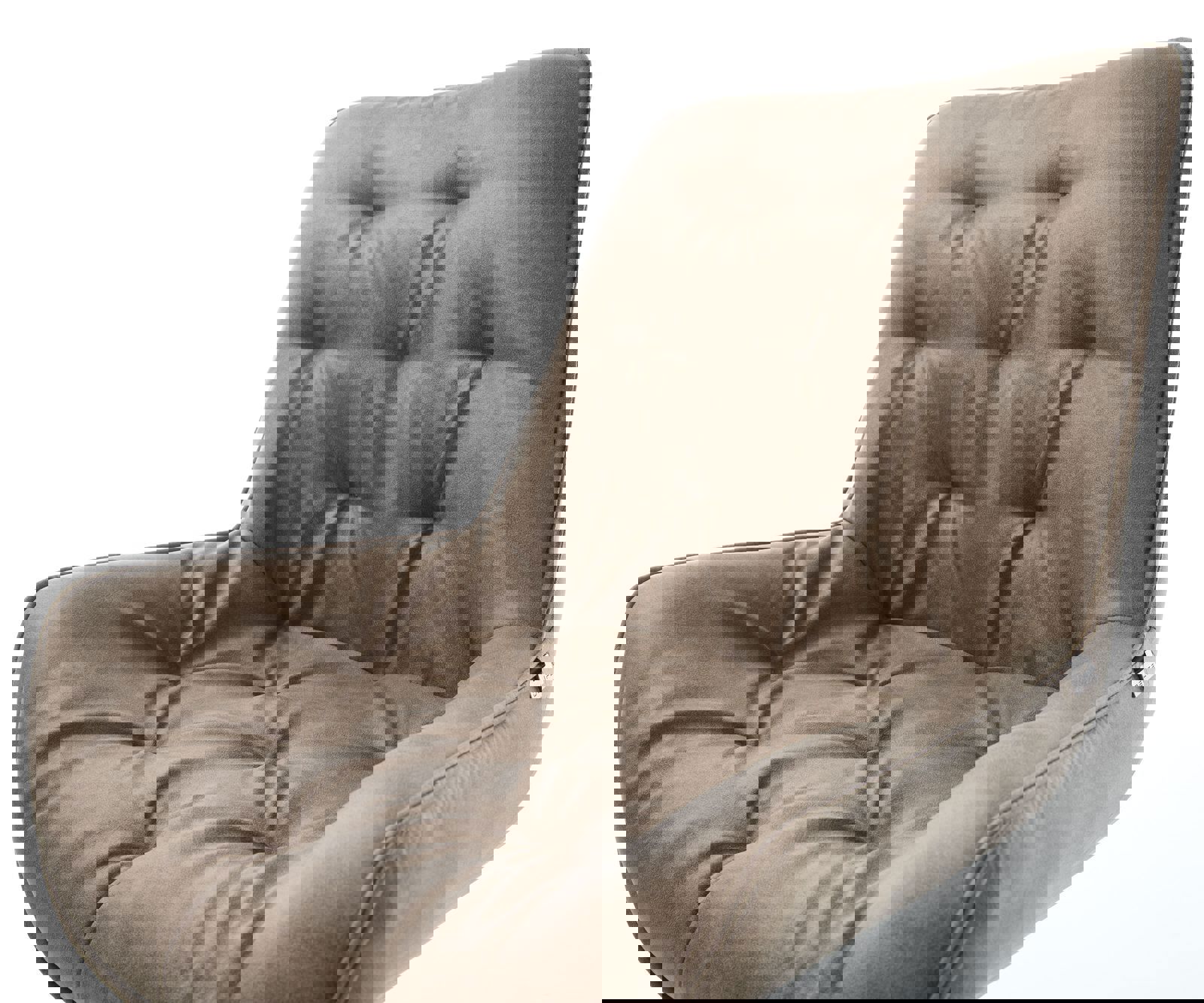 Étkezőszék Taimi-Flex mikroszálas taupe vintage kereszt láb széles rozsdamentes acél - Image 4