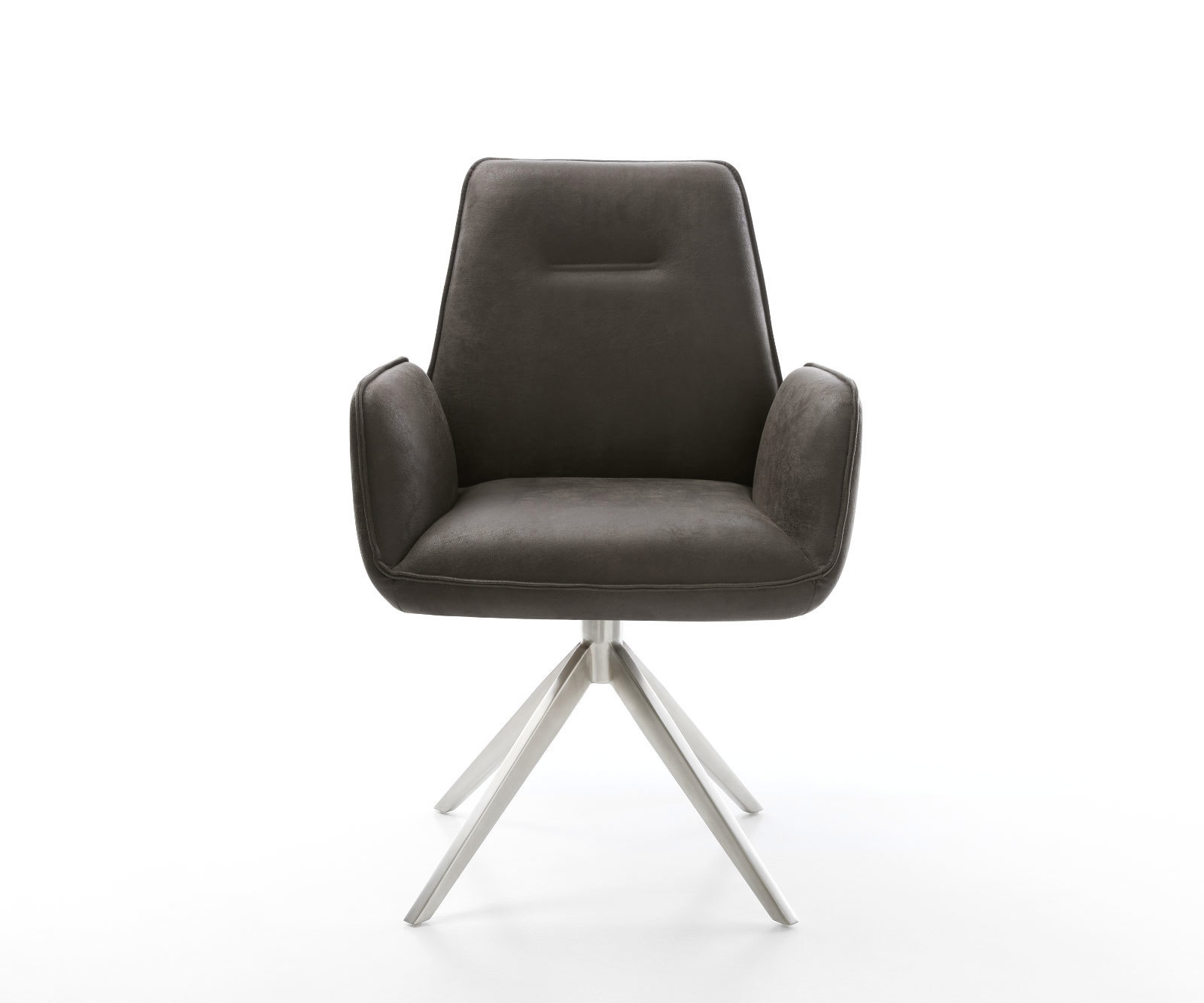 Étkezőszék Zoa-Flex mikroszálas antracit vintage kereszt láb széles rozsdamentes acél zsákrugós - Image 2