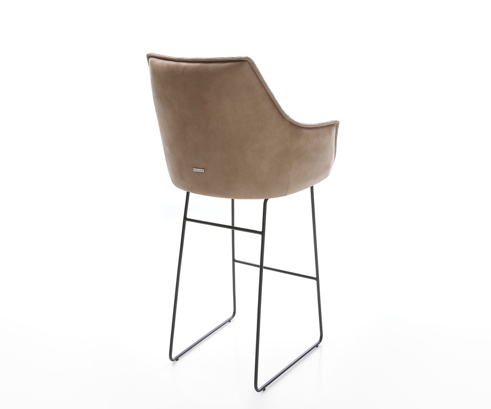 Bárszék Alja-Flex vegyes anyag mikroszálas sötét bézs bouclé sötét bézs vékony fém lábazat fekete zsákrugós - Image 5