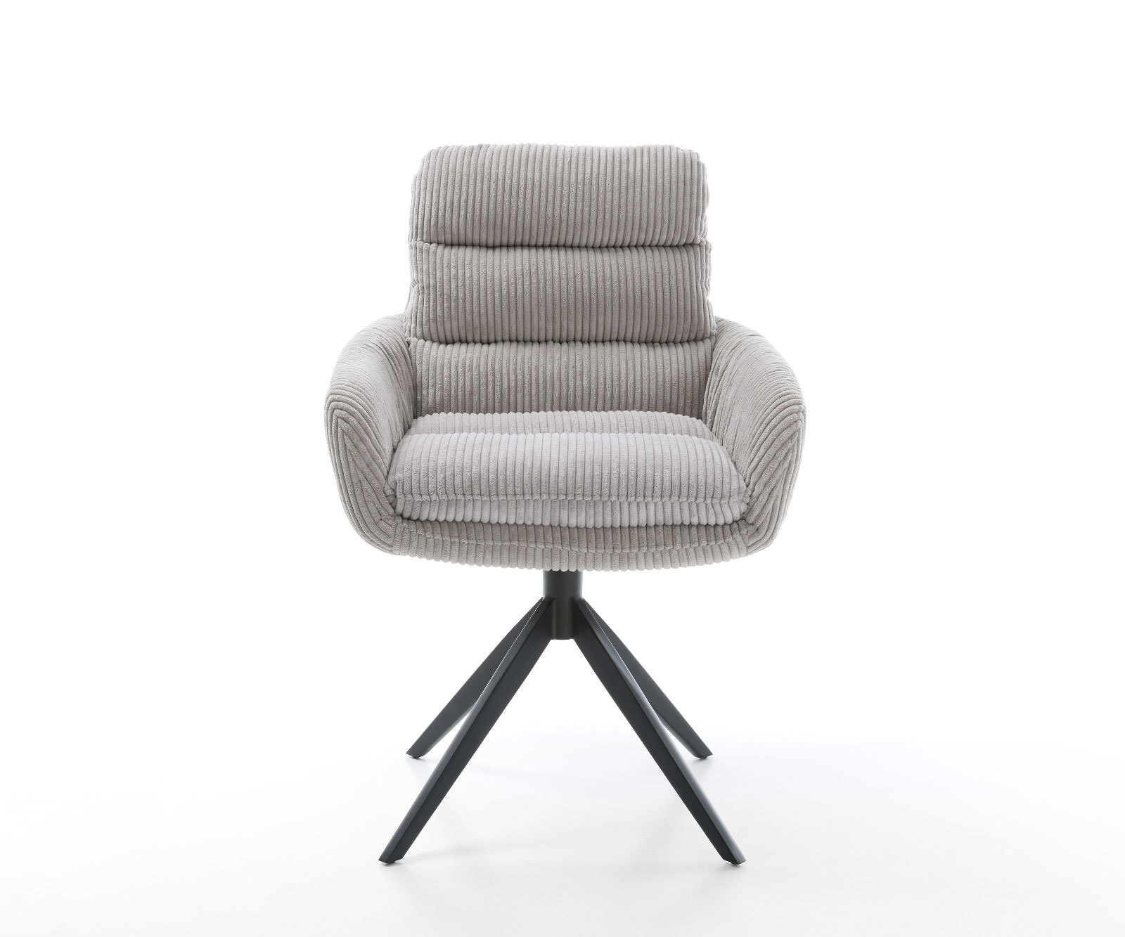 Étkezőszék Abelia-Flex karfás mikroszálas ezüstszürke kereszt láb széles fekete - Image 2