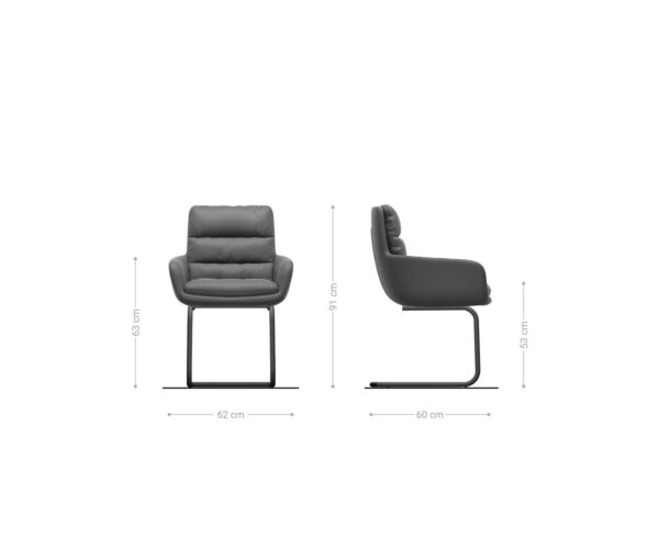 Étkezőszék Abelia-Flex karfás mikroszálas bézs étkezőszék kerek fekete - Image 6