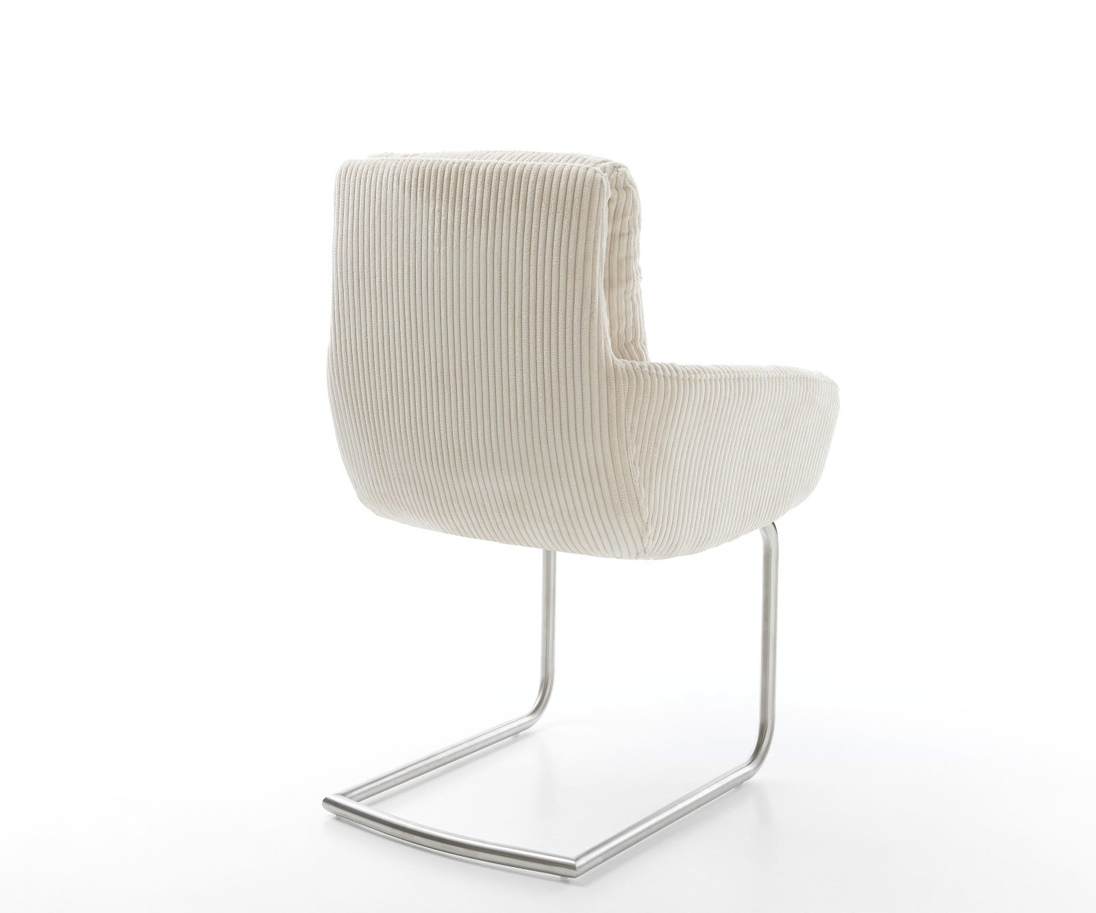 Étkezőszék Abelia-Flex kárpitozott karfás mikroszálas bézs kerek rozsdamentes acél láb - Image 5