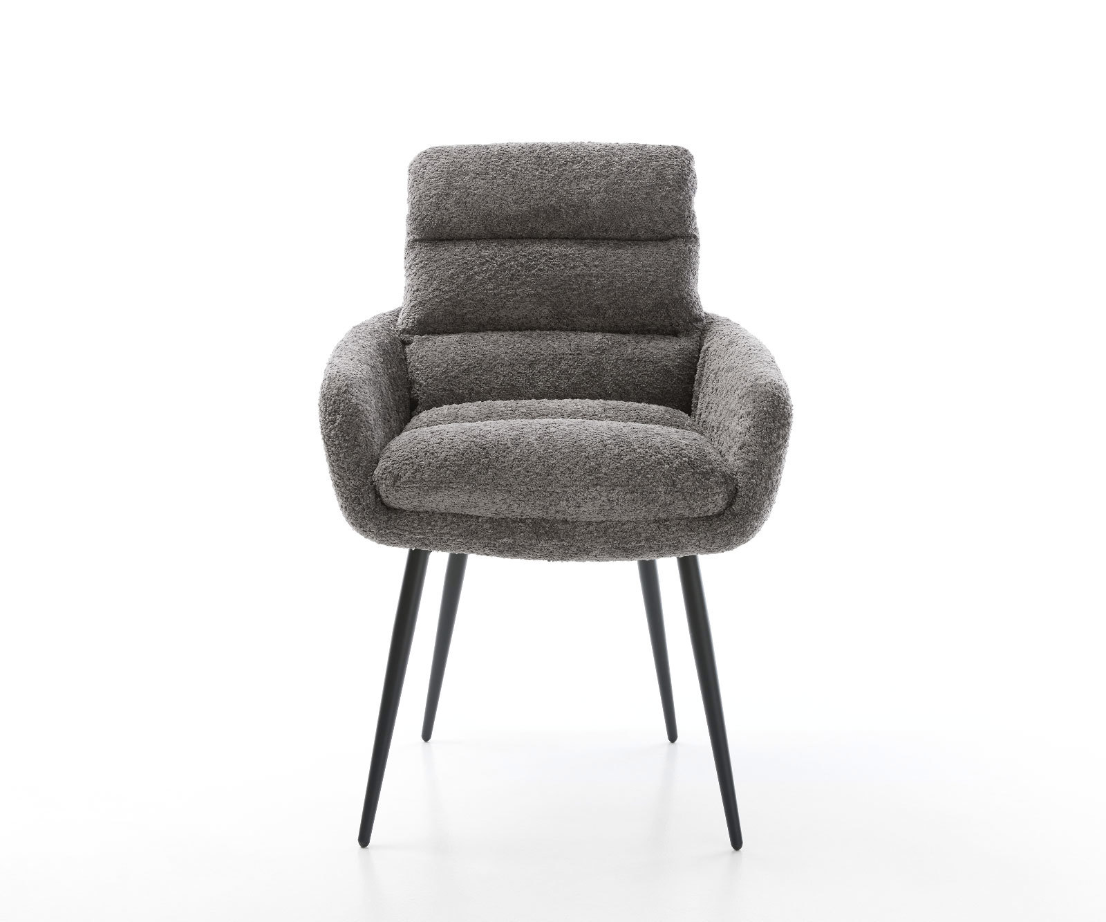 Étkezőszék Abelia-Flex karfás bouclé szürke 4 láb kúpos fekete - Image 2
