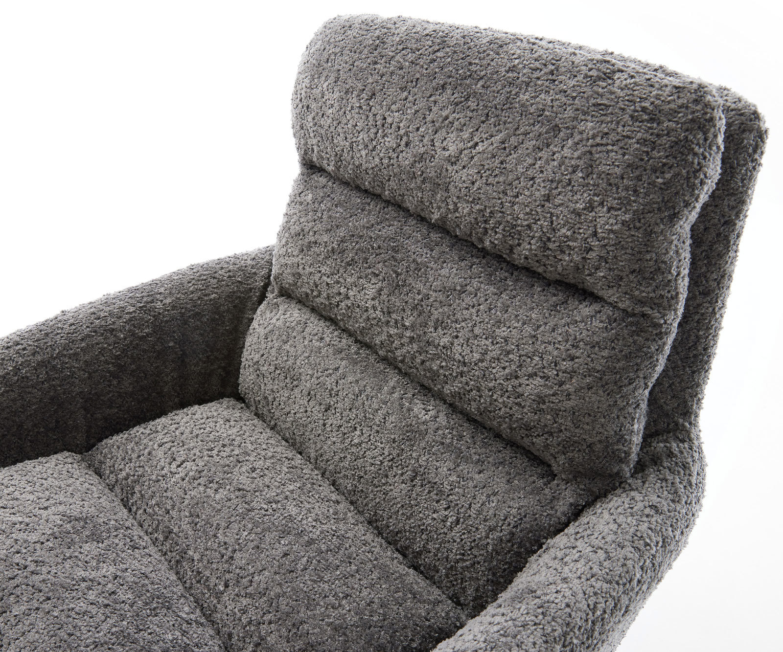 Étkezőszék Abelia-Flex karfás bouclé szürke 4 láb kúpos fekete - Image 4