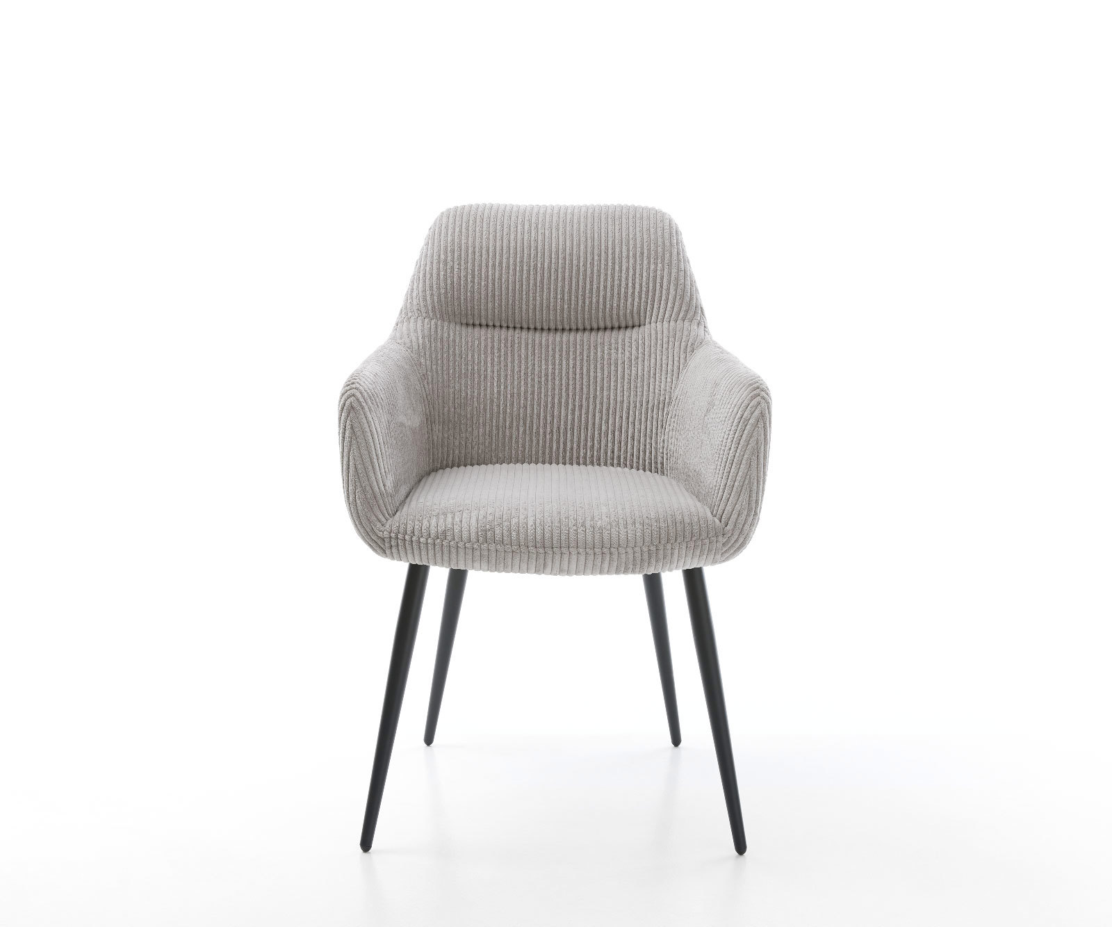 Étkezőszék Pejo-Flex plüss kordbársony ezüstszürke 4 láb kúpos fekete zsákrugós - Image 2