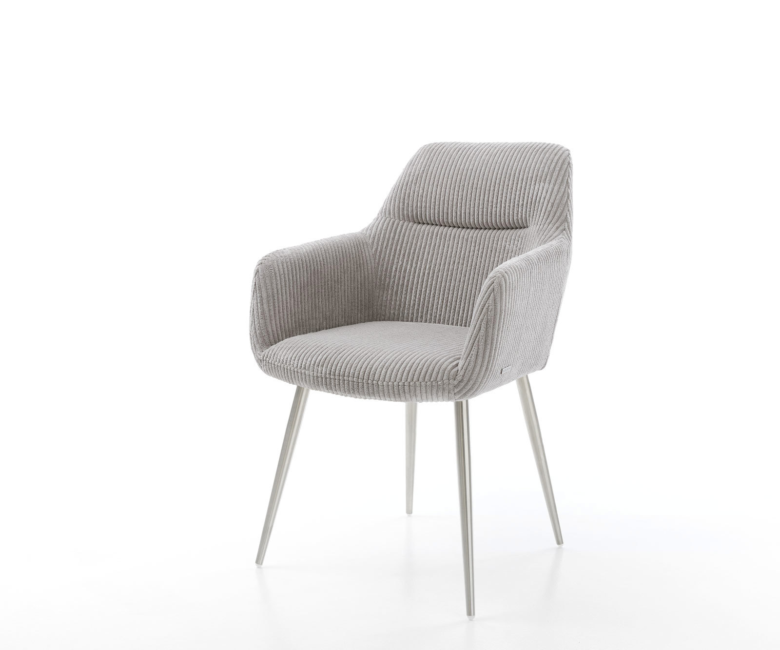 Étkezőszék Pejo-Flex plüss kordbársony ezüstszürke 4 láb kúpos rozsdamentes acél zsákrugós