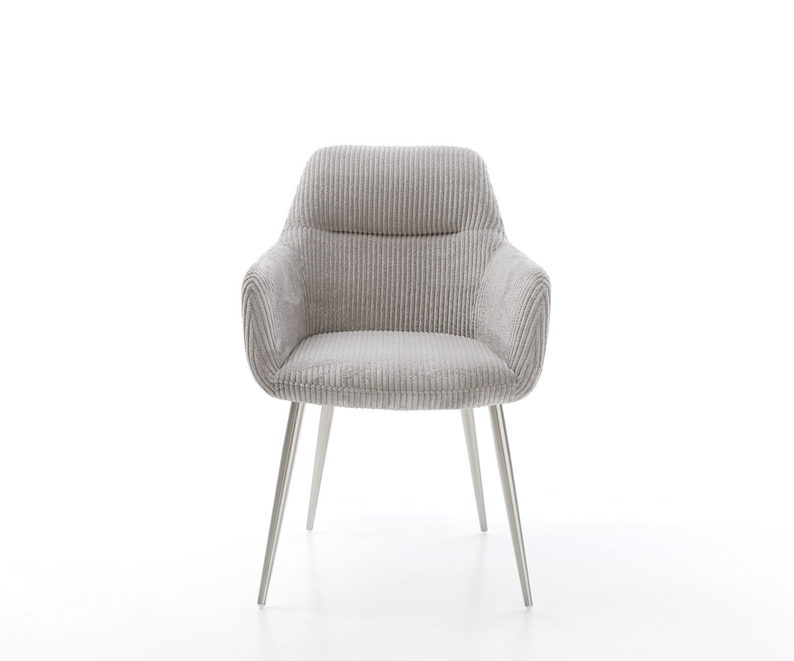 Étkezőszék Pejo-Flex plüss kordbársony ezüstszürke 4 láb kúpos rozsdamentes acél zsákrugós - Image 2