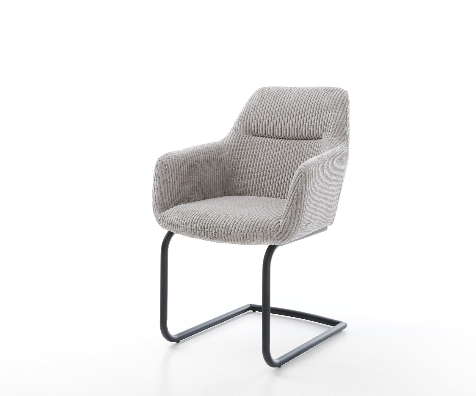 Étkezőszék Pejo-Flex mikroszálas ezüstszürke étkezőszék kerek fekete zsákrugós