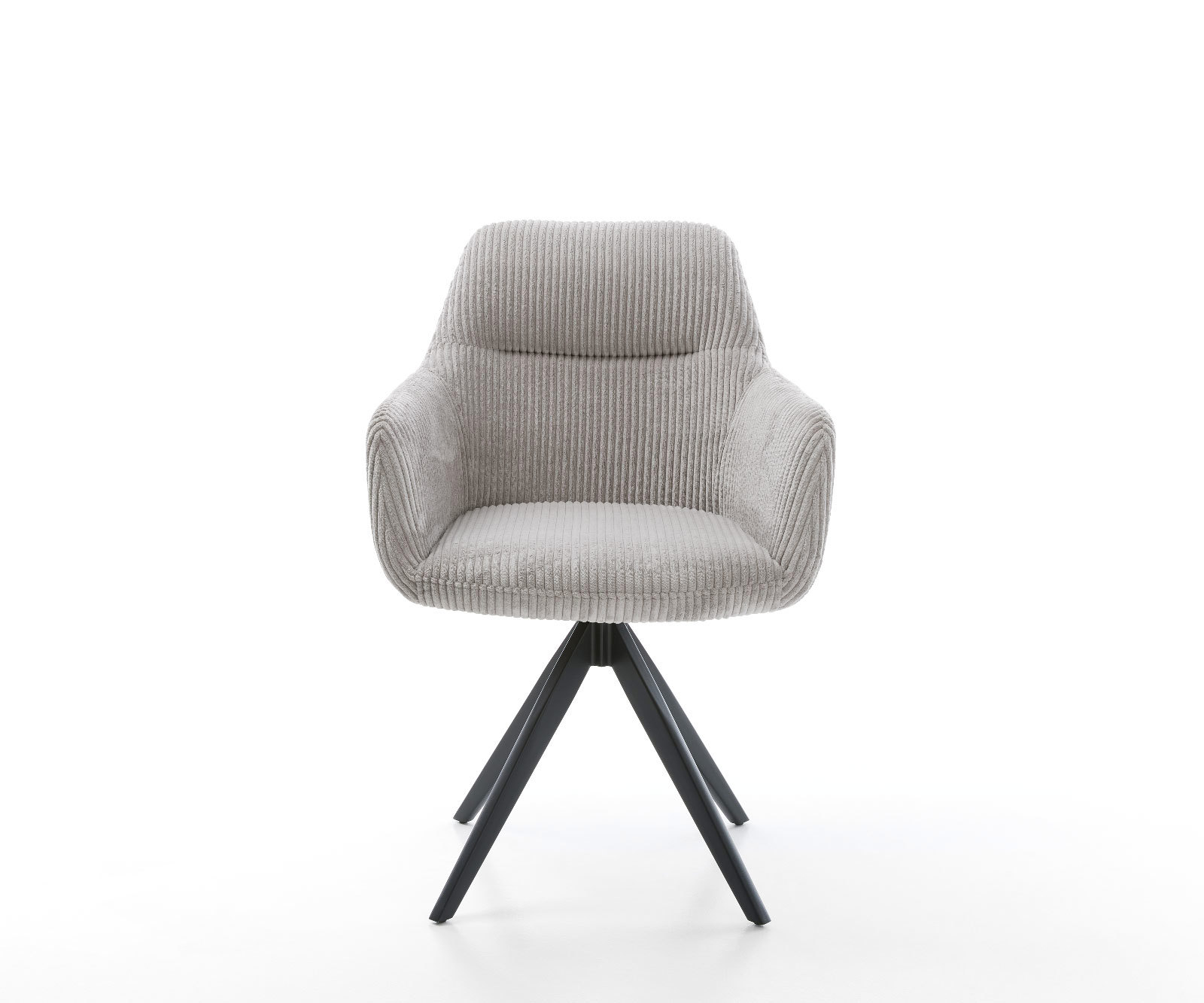 Étkezőszék Pejo-Flex plüss kordbársony ezüstszürke kereszt láb szögletes fekete zsákrugó - Image 2