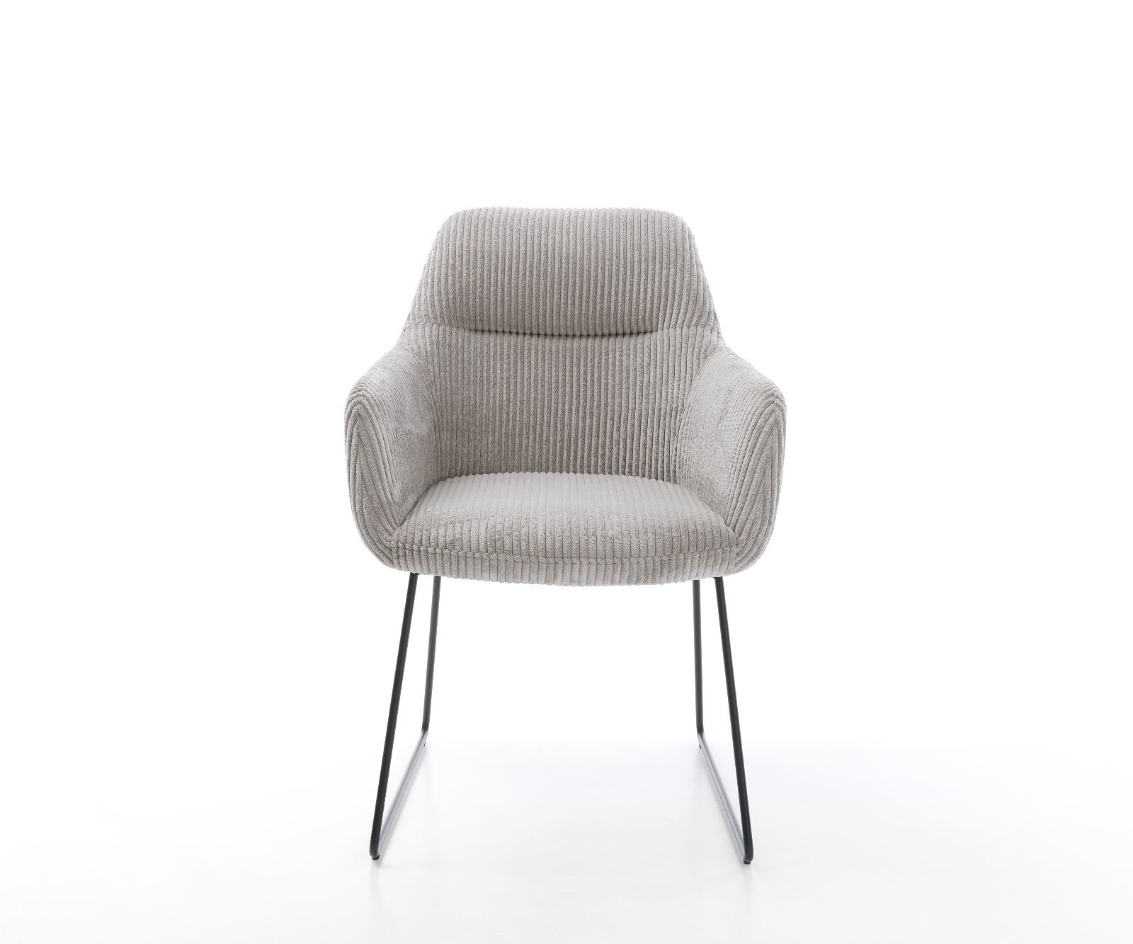 Étkezőszék Pejo-Flex plüss kordbársony ezüstszürke fekete vékony lábazat zsákrugós - Image 2