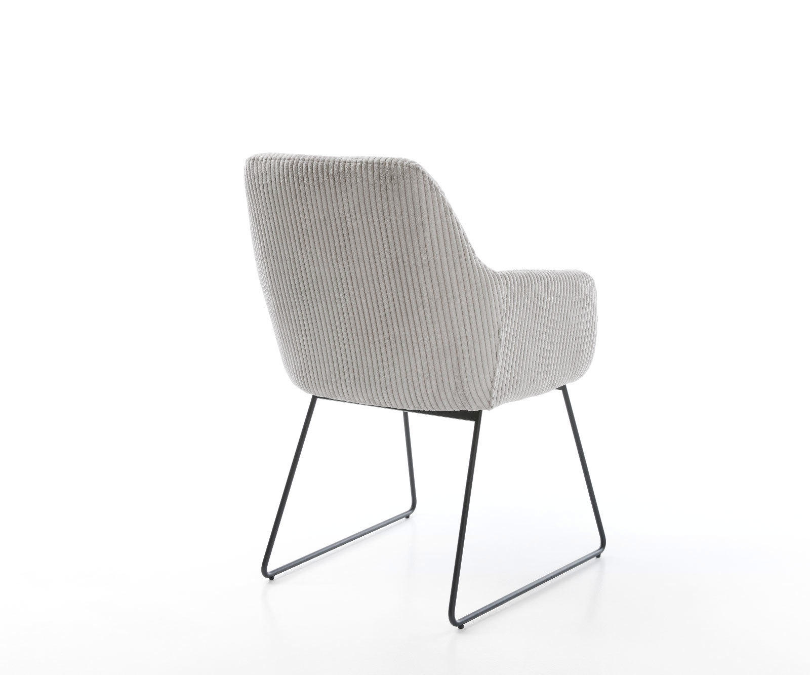 Étkezőszék Pejo-Flex plüss kordbársony ezüstszürke fekete vékony lábazat zsákrugós - Image 5