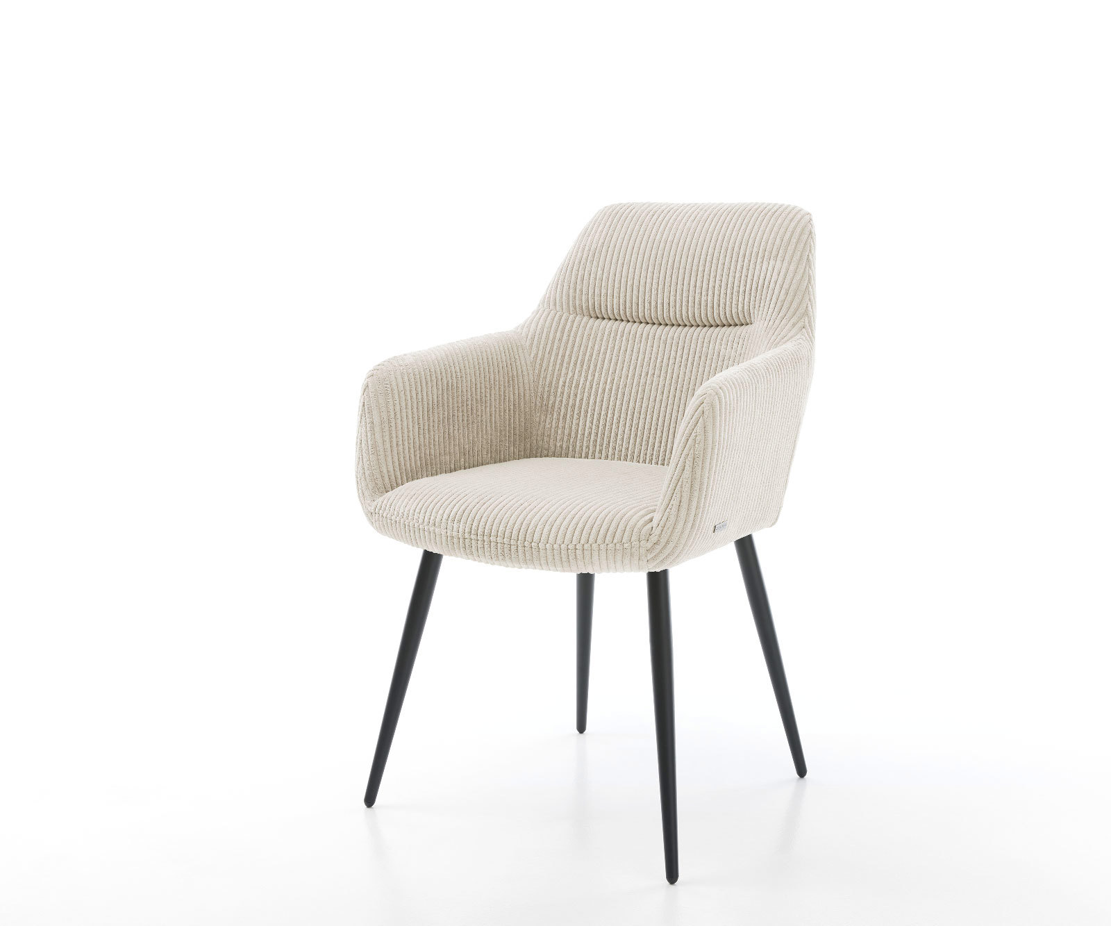 Étkezőszék Pejo-Flex kordbársony bézs 4 láb kúpos fekete zsákrugós