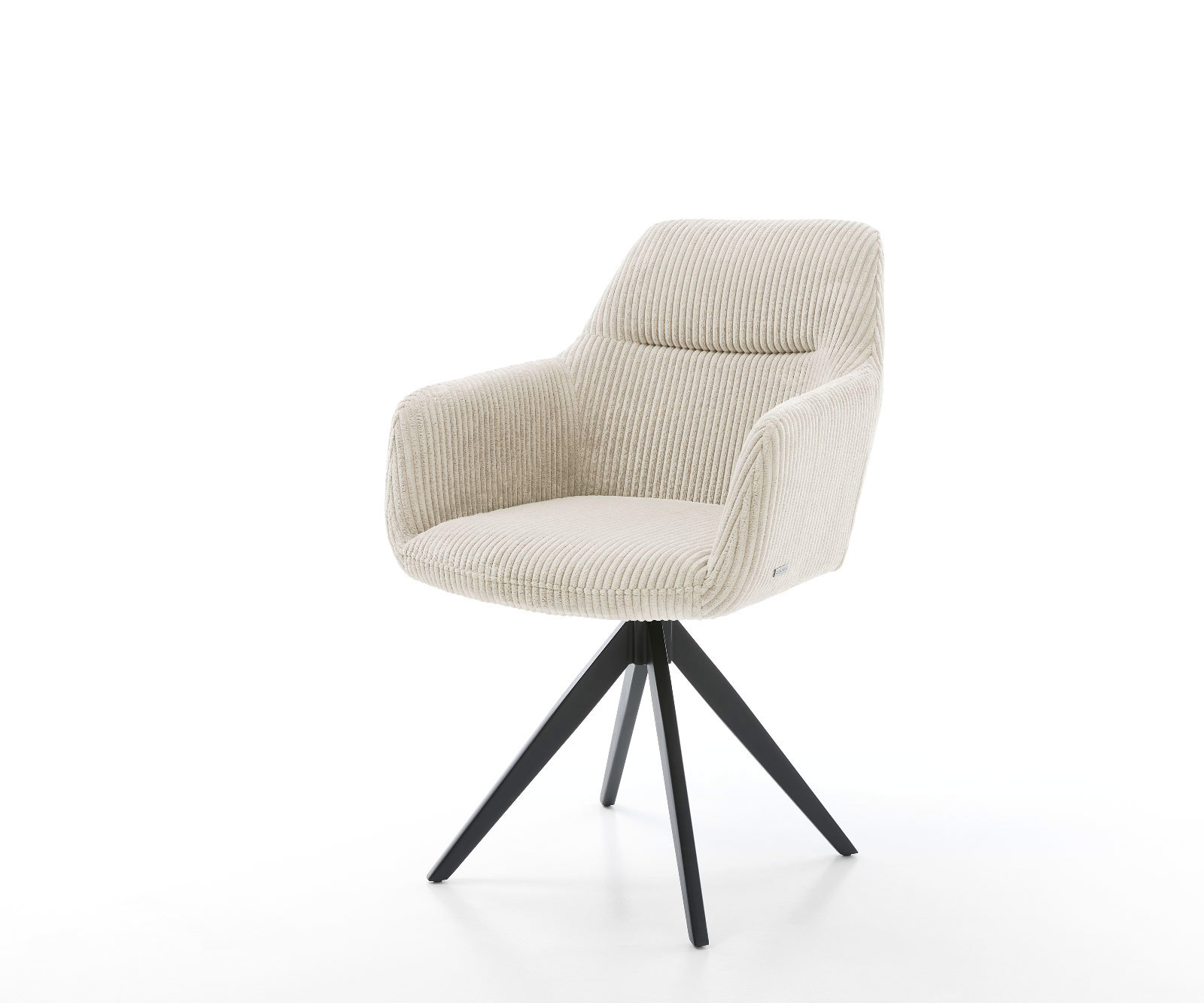 Étkezőszék Pejo-Flex kordbársony bézs kereszt láb szögletes fekete zsákrugó