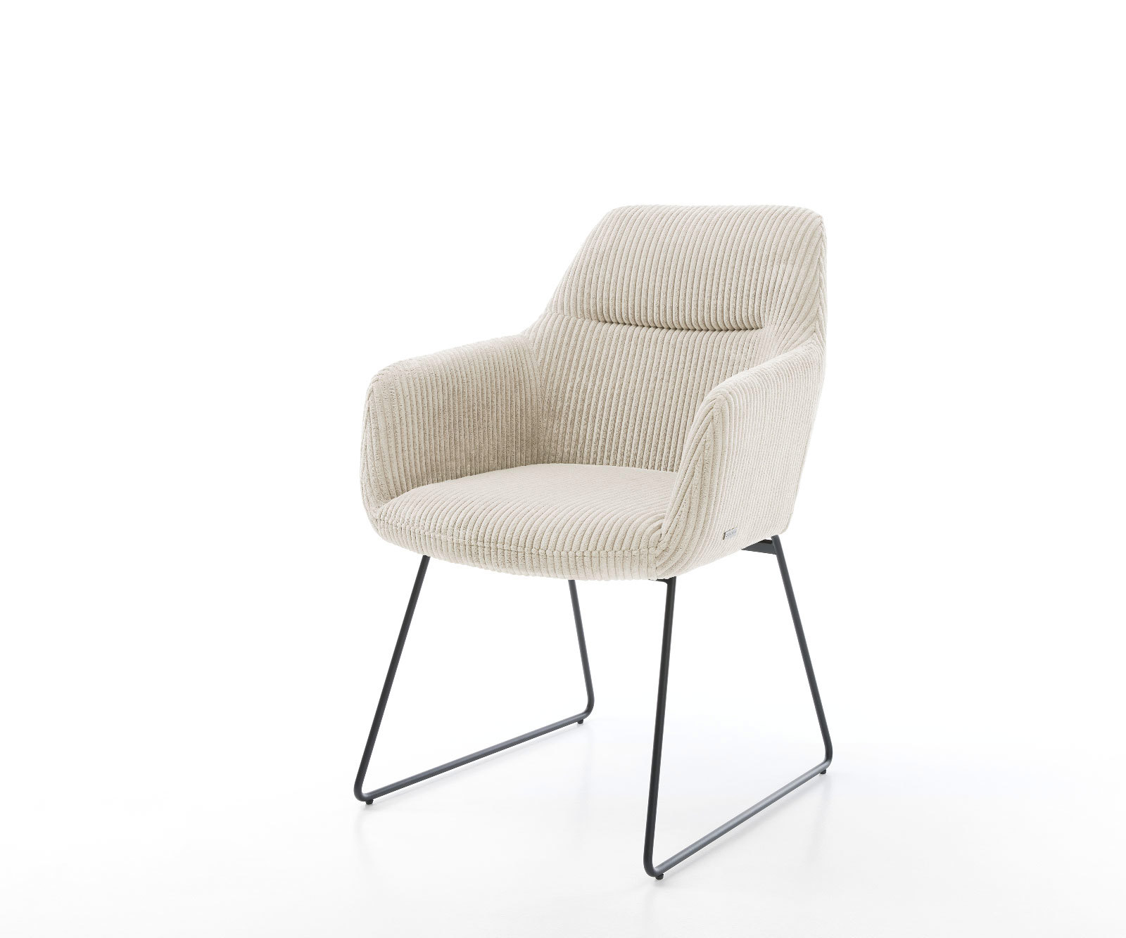 Étkezőszék Pejo-Flex plüss kordbársony bézs vékony lábazat fekete zsákrugós