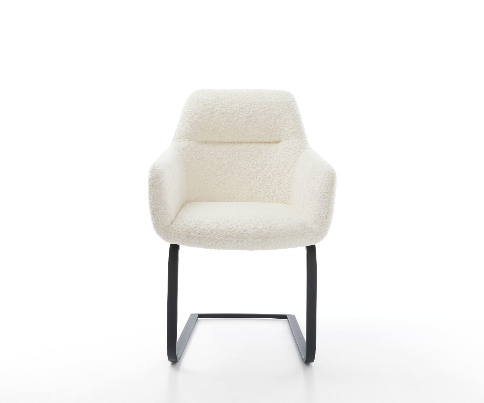 Étkezőszék Pejo-Flex bouclé fehér étkezőszék lapos fekete zsákrugós - Image 2