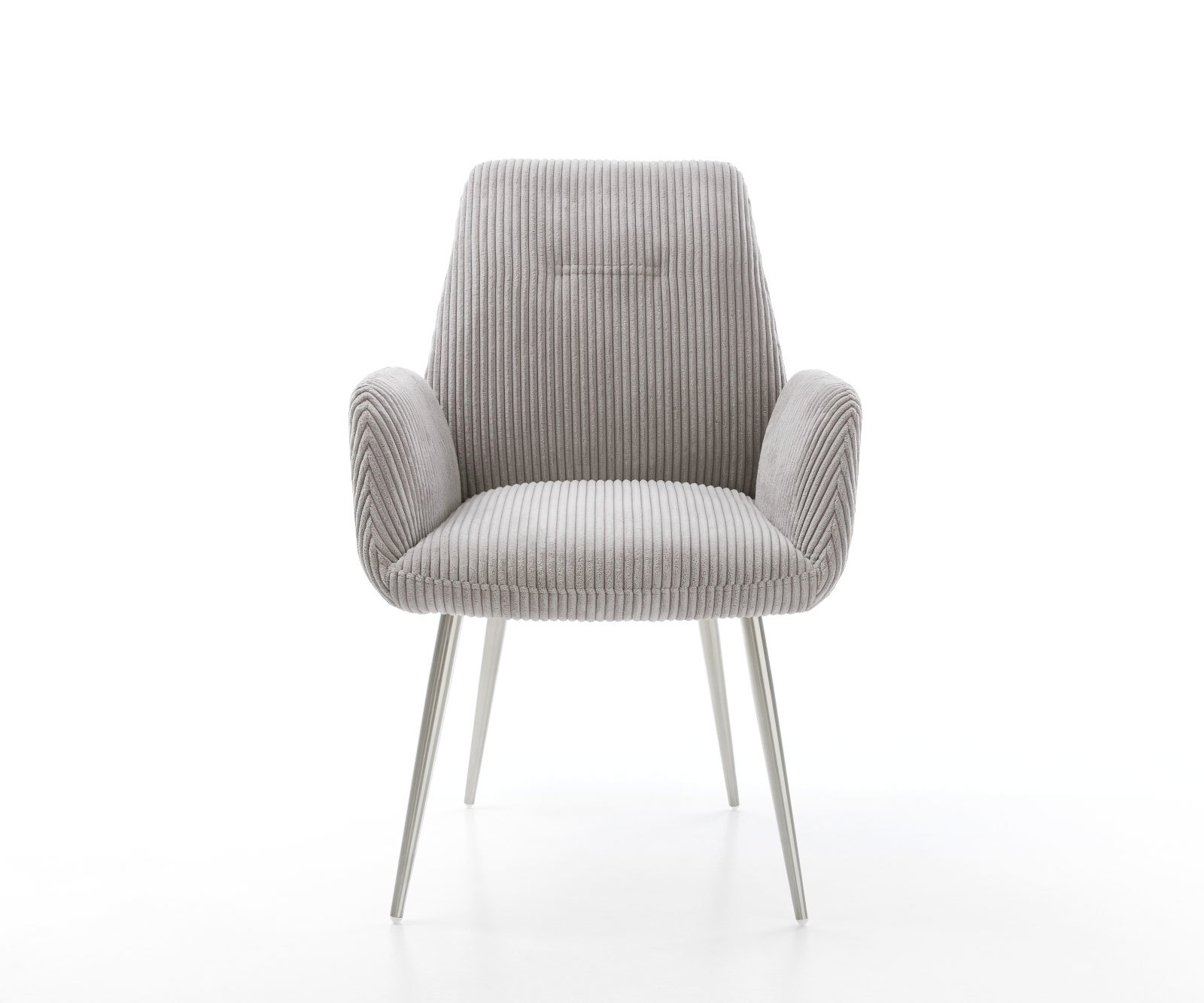 Étkezőszék Zoa-Flex plüss kordbársony ezüstszürke 4 láb kúpos rozsdamentes acél zsákrugós - Image 2