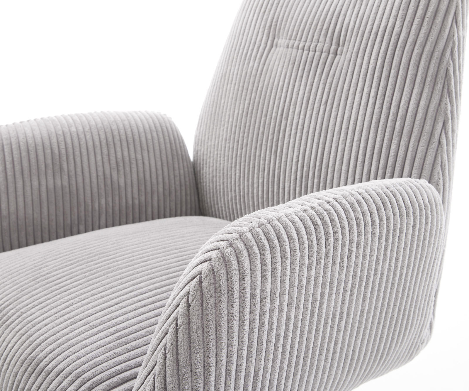 Étkezőszék Zoa-Flex plüss kordbársony ezüstszürke 4 láb kúpos rozsdamentes acél zsákrugós - Image 4