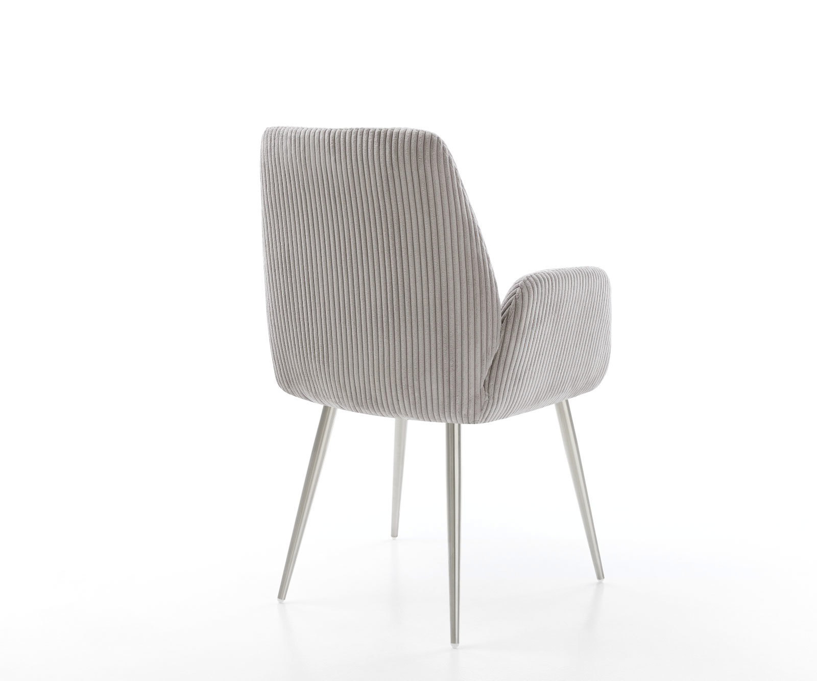 Étkezőszék Zoa-Flex plüss kordbársony ezüstszürke 4 láb kúpos rozsdamentes acél zsákrugós - Image 5