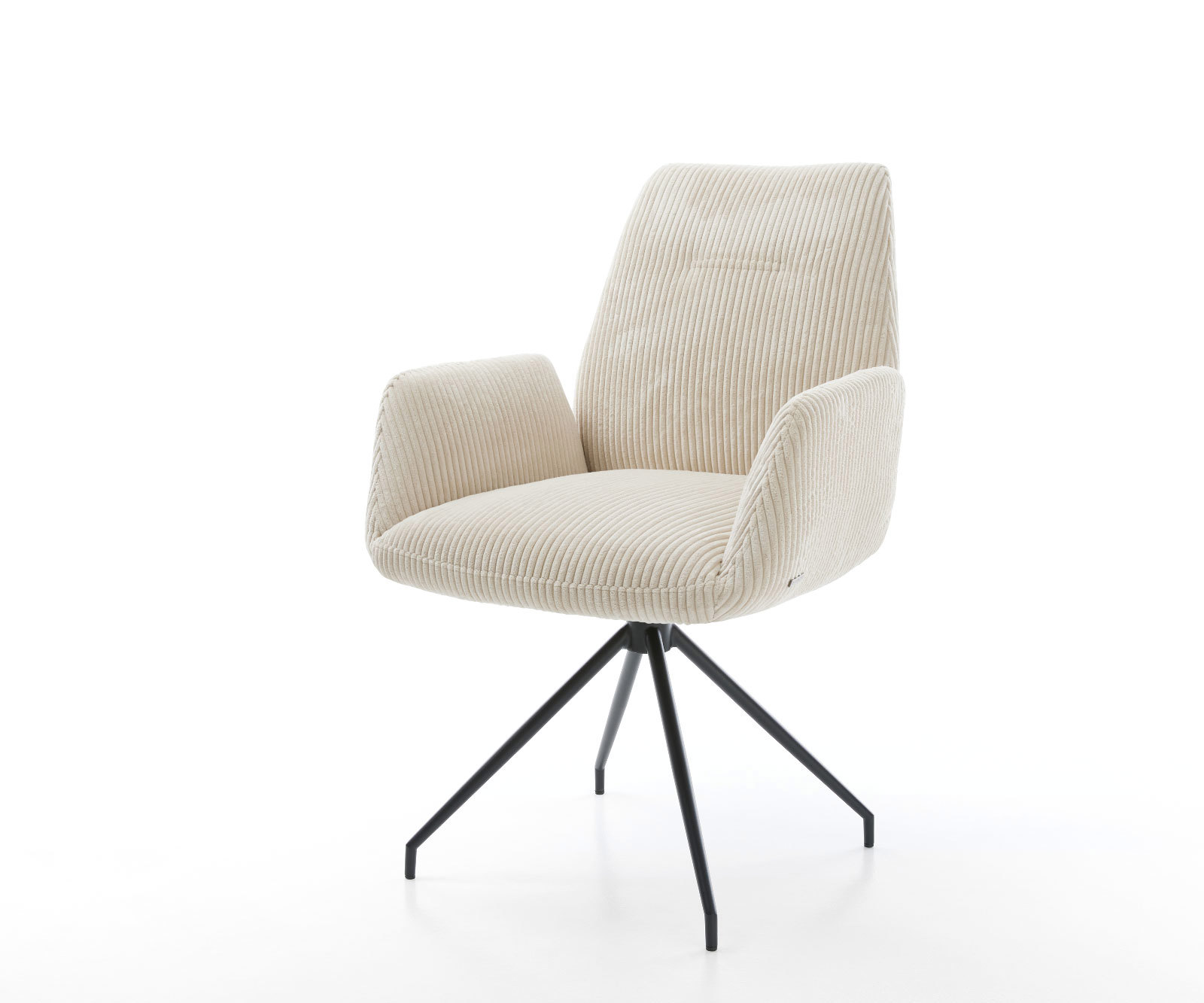 Étkezőszék Zoa-Flex kordbársony bézs kúpos kereszt láb fekete zsákrugós