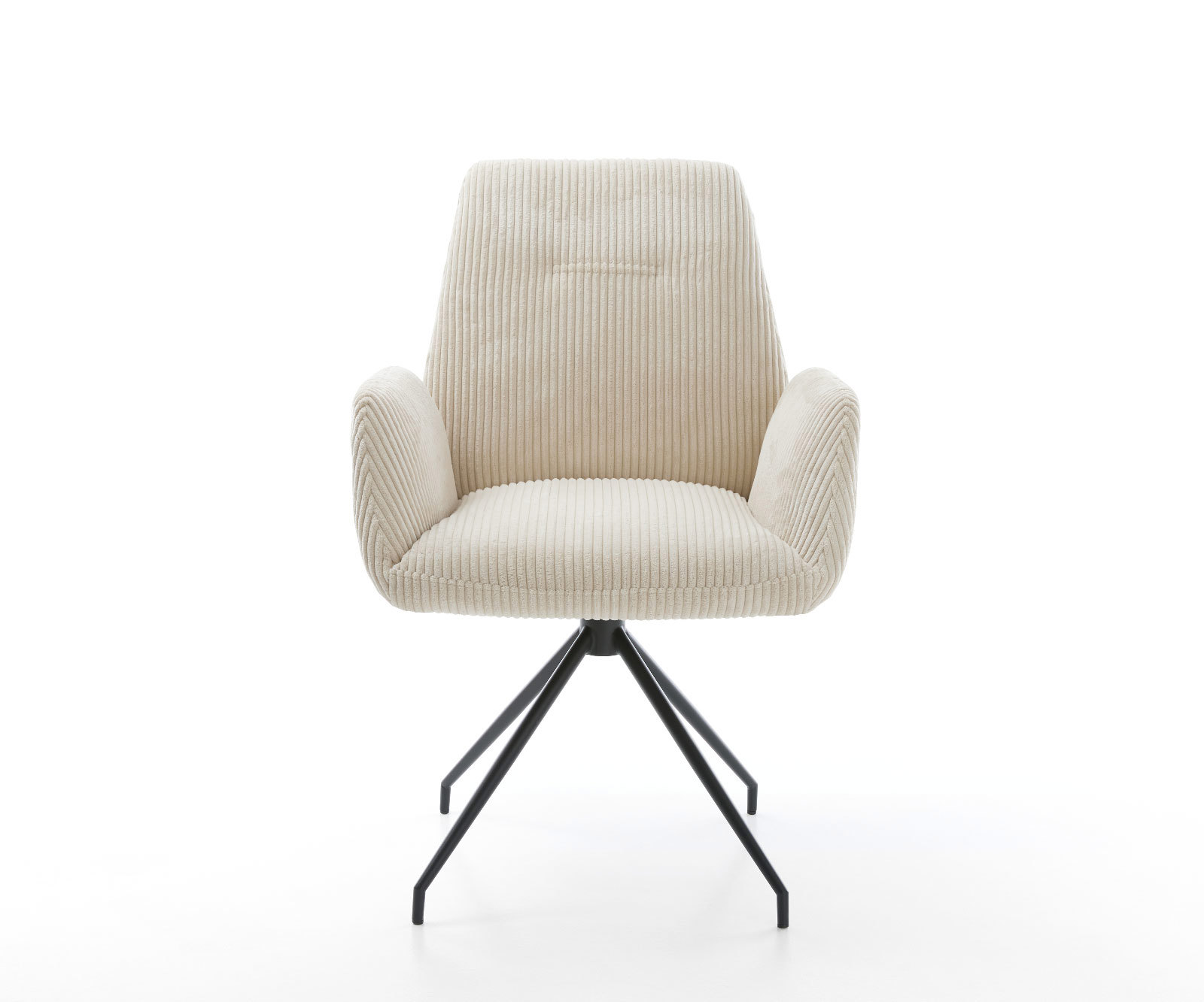 Étkezőszék Zoa-Flex kordbársony bézs kúpos kereszt láb fekete zsákrugós - Image 2