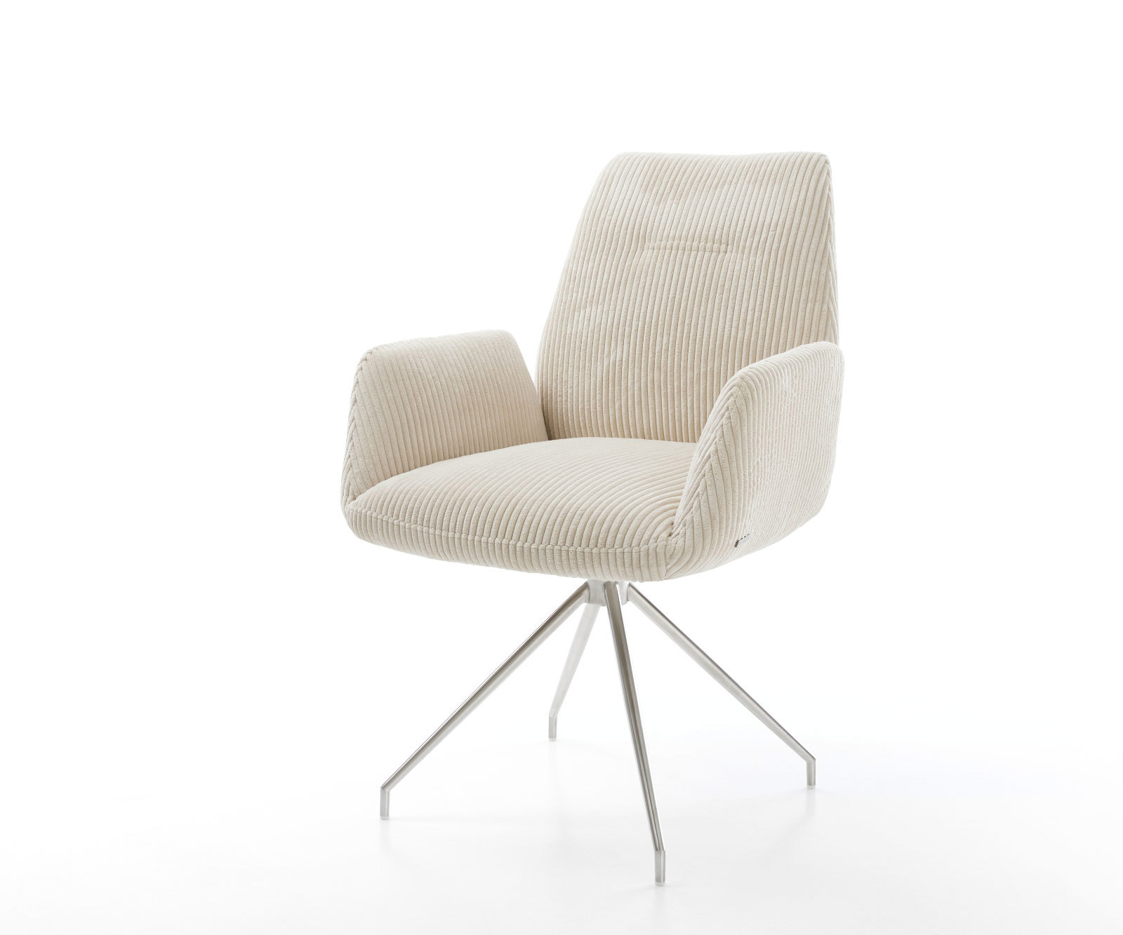 Étkezőszék Zoa-Flex kord bézs kúpos rozsdamentes acél kereszt láb zsákrugós