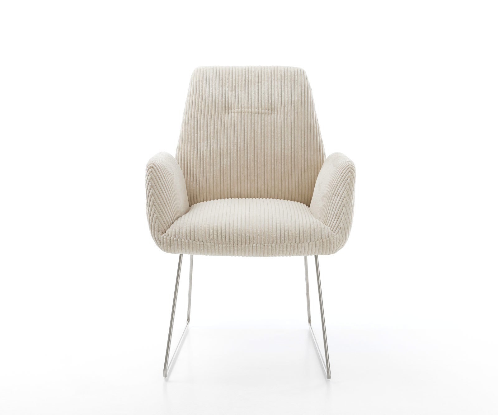 Étkezőszék Zoa-Flex plüss kordbársony bézs vékony fém láb zsákrugós - Image 2