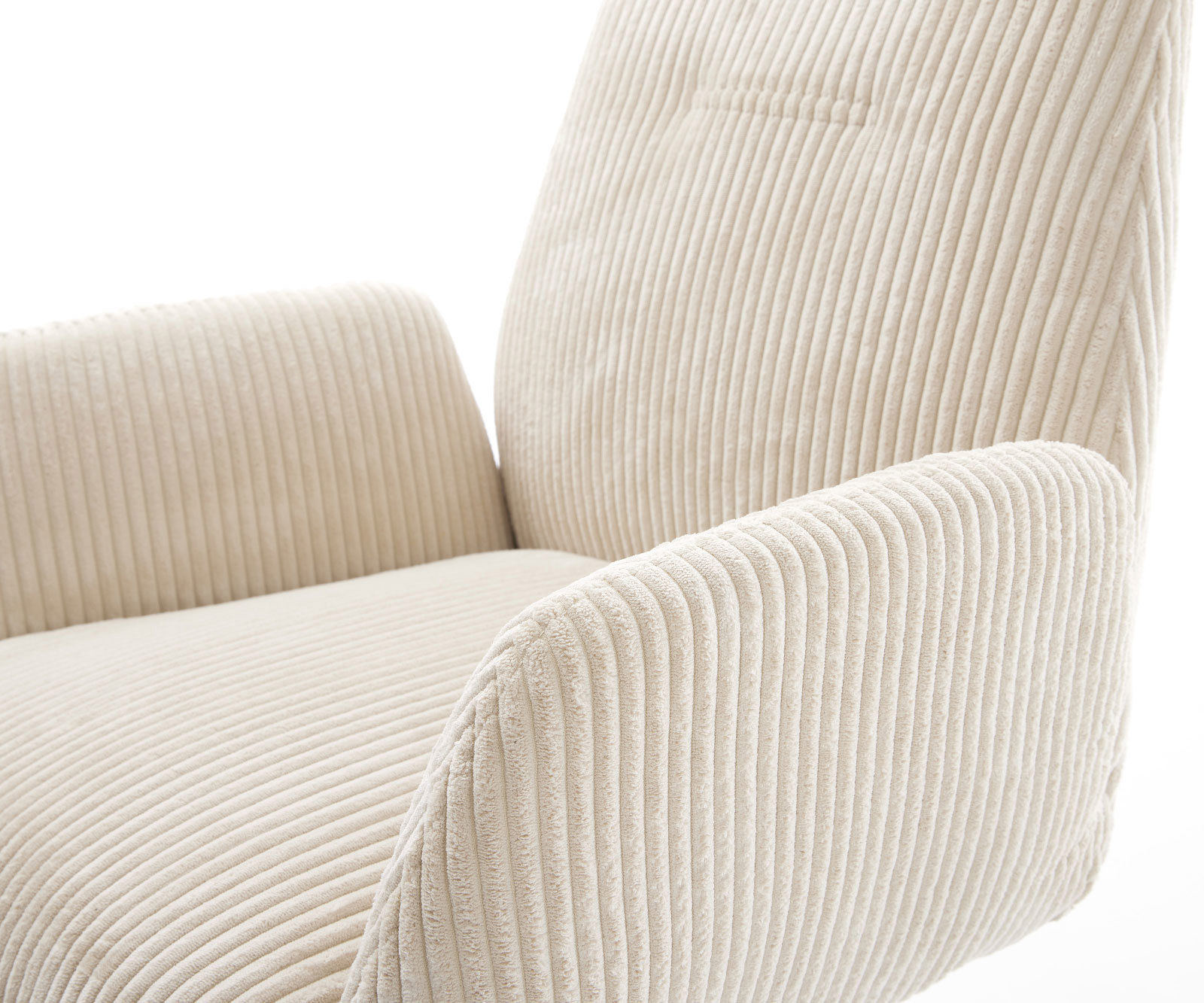 Étkezőszék Zoa-Flex plüss kordbársony bézs vékony fém láb zsákrugós - Image 4