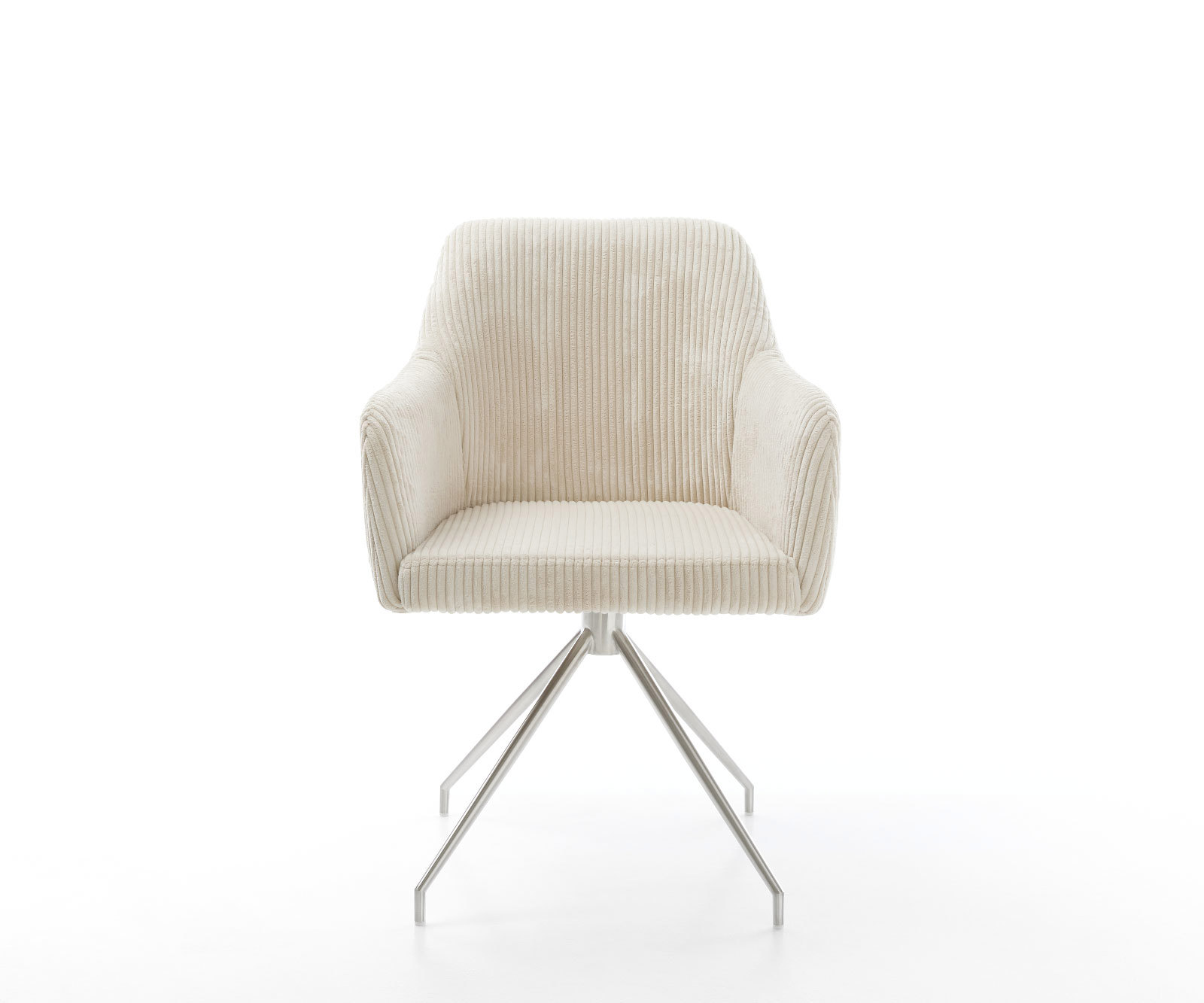 Étkezőszék Greg-Flex kordbársony bézs kúpos rozsdamentes acél kereszt láb zsákrugós - Image 2