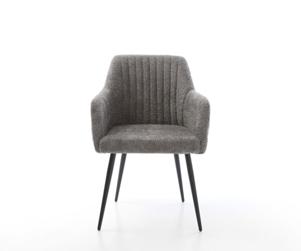 Étkezőszék Greg-Flex bouclé szürke 4 láb kúpos fekete zsákrugós - Image 2