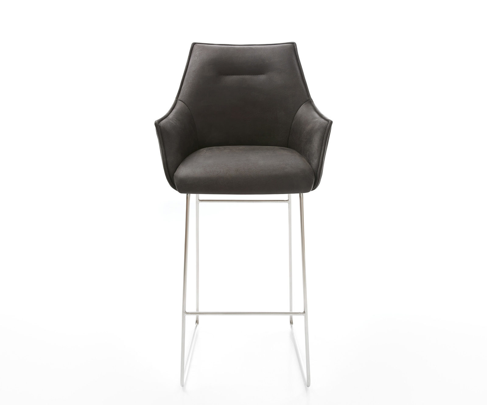 Bárszék Alja-Flex mikroszálas antracit vintage vékony lábazat rozsdamentes acél zsákrugó - Image 2