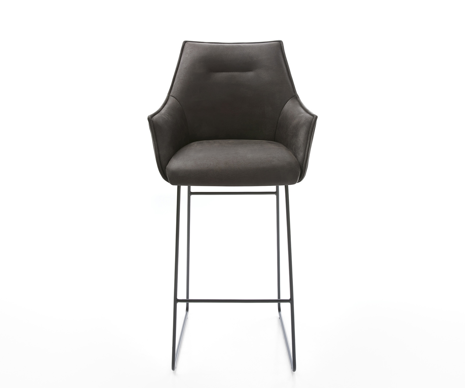 Bárszék Alja-Flex mikroszálas antracit vintage vékony lábazat fém fekete zsákrugós - Image 2