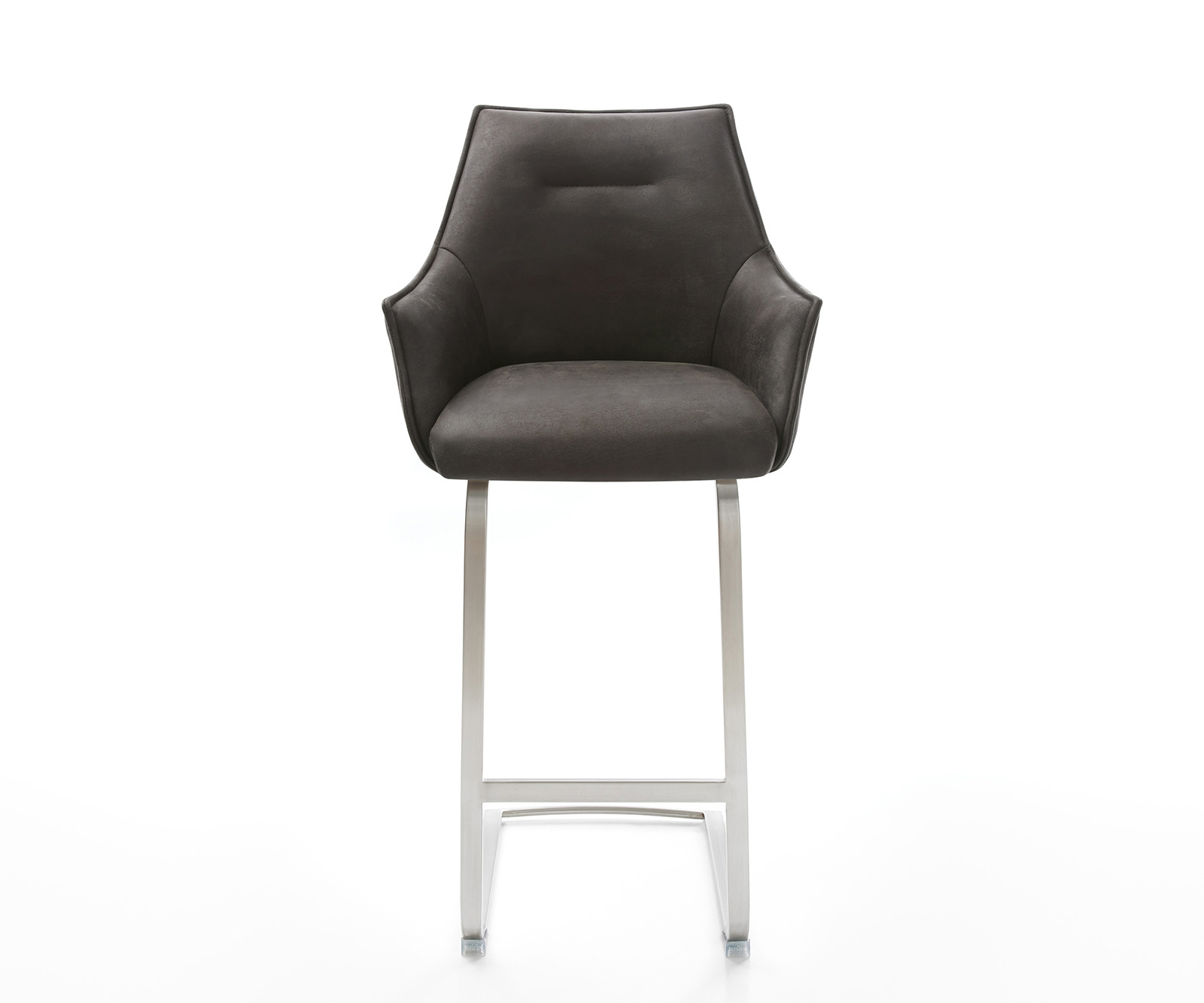 Bárszék Alja-Flex mikroszálas antracit vintage étkezőszék lapos rozsdamentes acél zsákrugós - Image 2