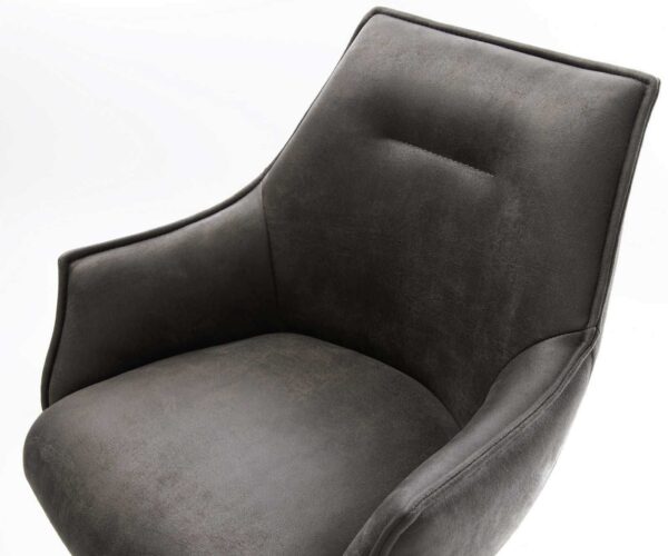 Bárszék Alja-Flex mikroszálas antracit vintage étkezőszék lapos fém fekete zsákrugó - Image 4