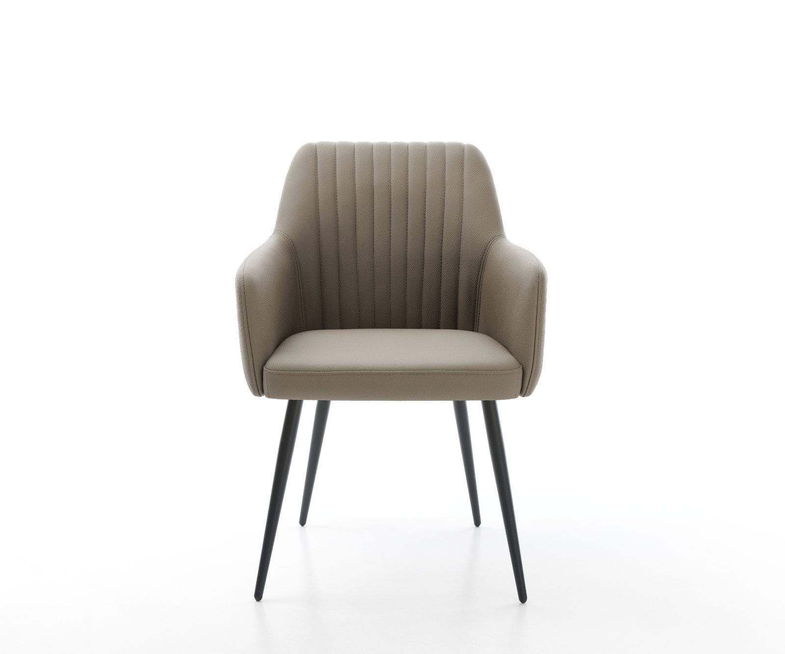 Étkezőszék Greg-Flex valódi bőr sötét bézs 4 láb kúpos fekete zsákrugós - Image 2