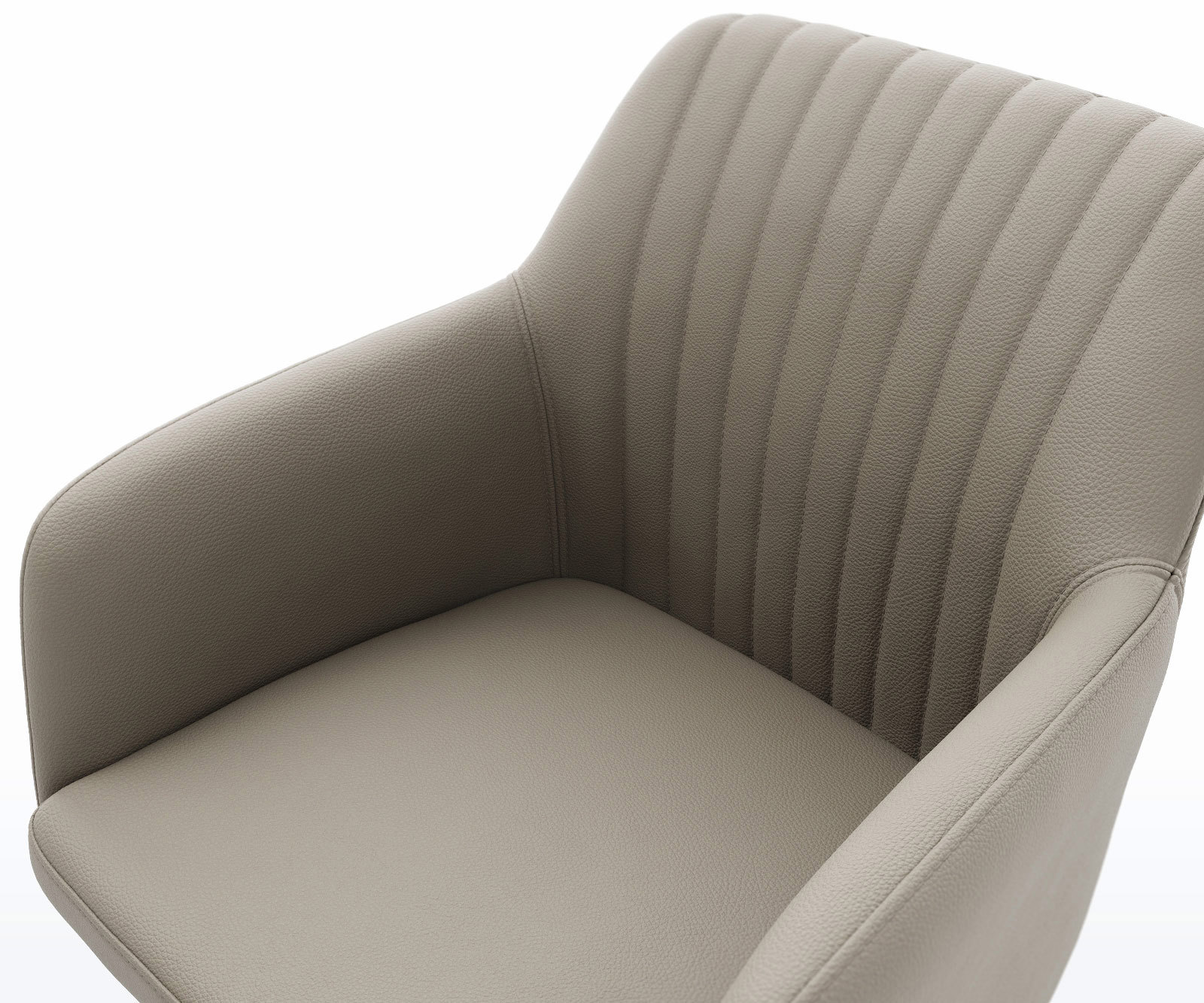 Étkezőszék Greg-Flex valódi bőr sötét bézs 4 láb kúpos fekete zsákrugós - Image 4