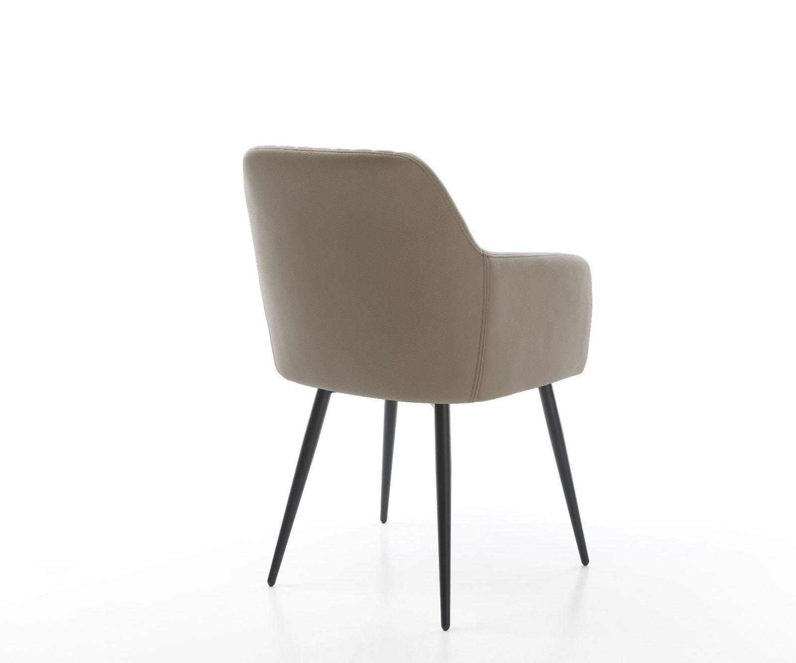 Étkezőszék Greg-Flex valódi bőr sötét bézs 4 láb kúpos fekete zsákrugós - Image 5