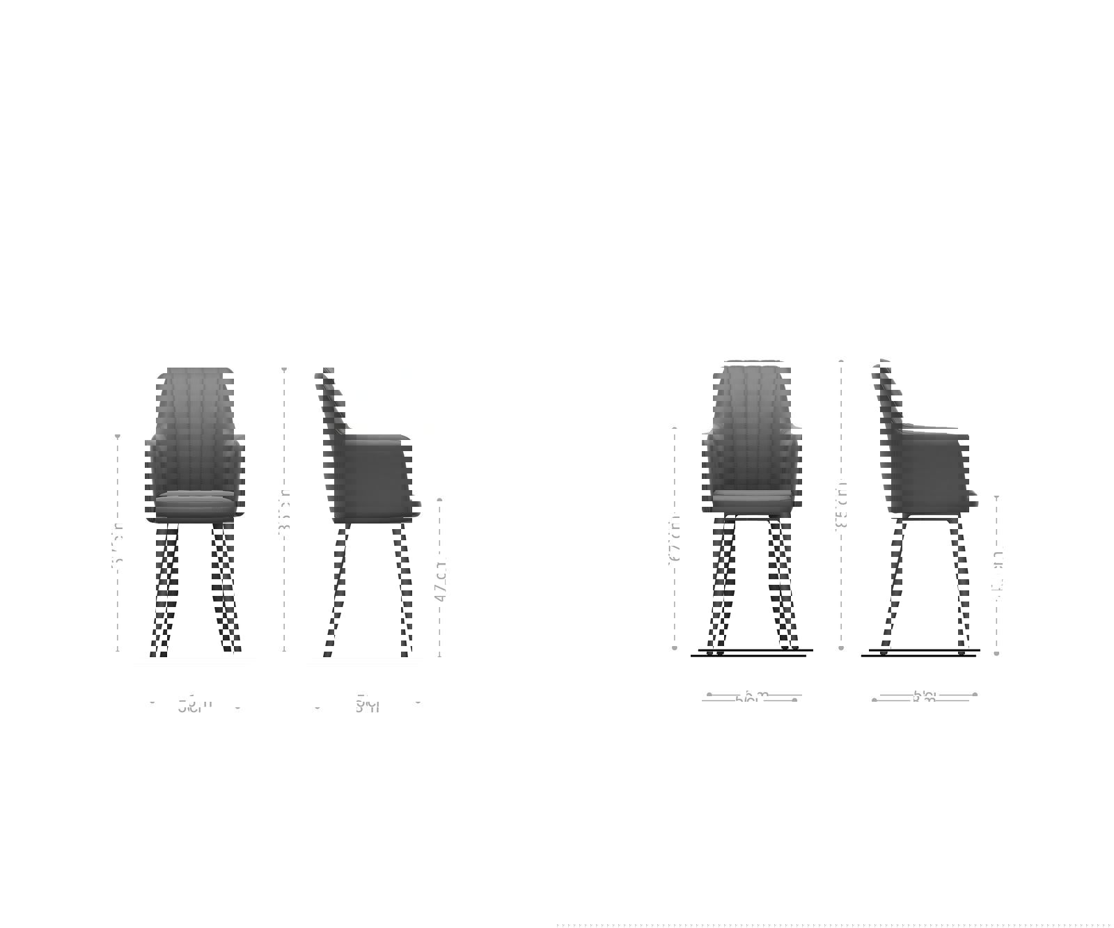 Étkezőszék Greg-Flex valódi bőr sötét bézs 4 láb kúpos fekete zsákrugós - Image 6