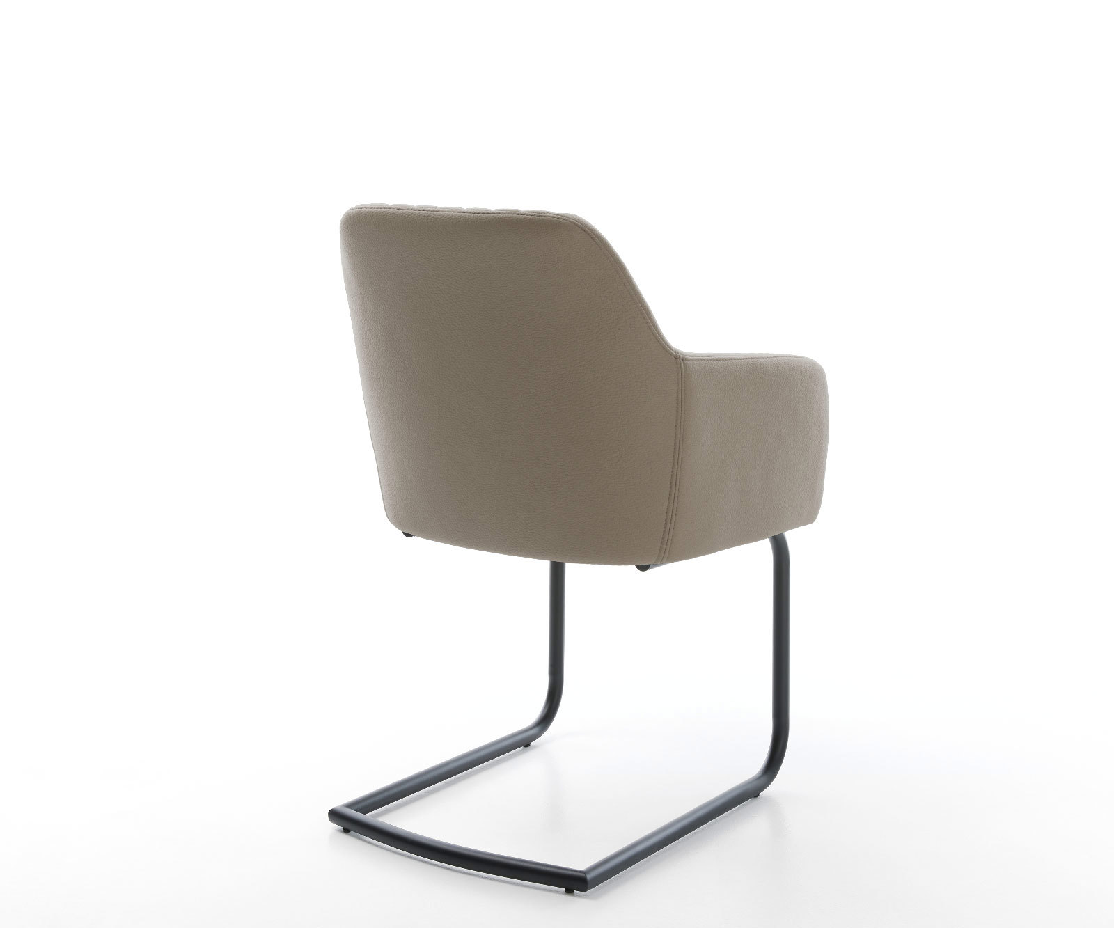 Étkezőszék Greg-Flex valódi bőr sötét bézs étkezőszék kerek fekete zsákrugós - Image 5